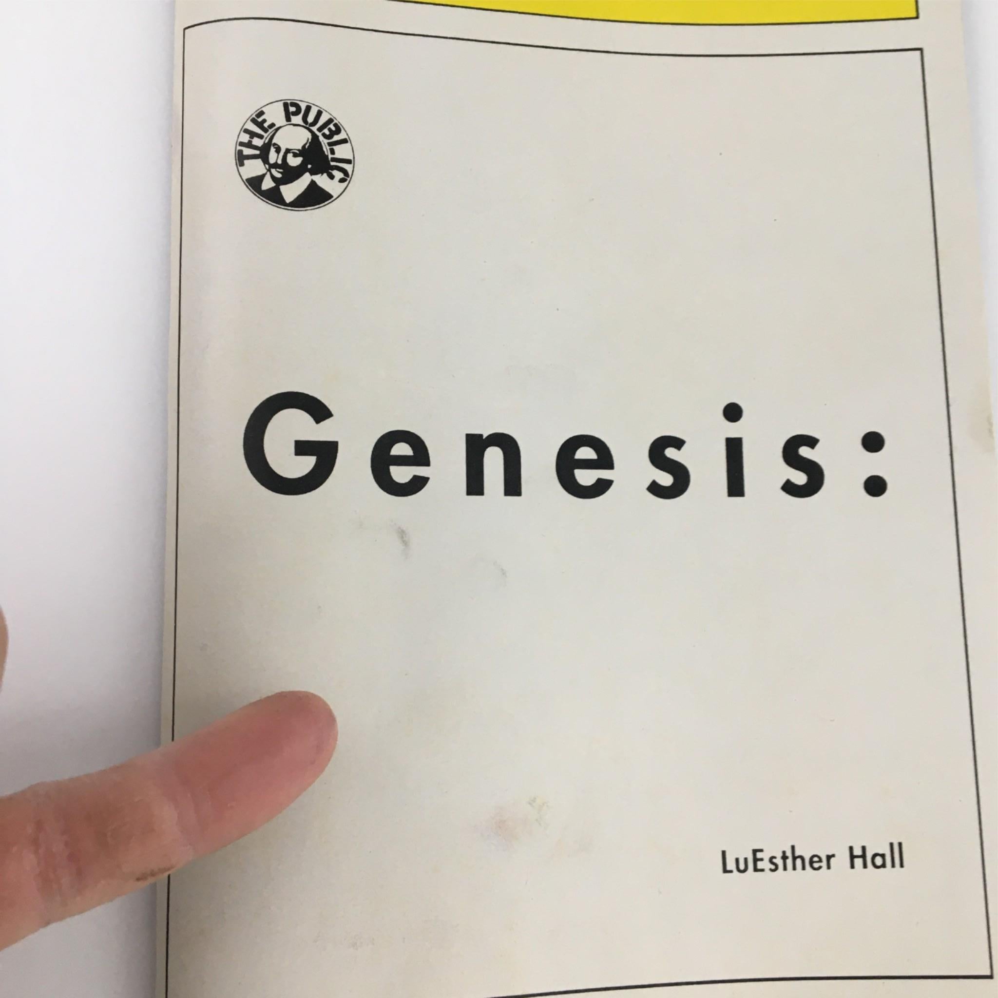 1988 Playbill Genesis by New York Shakespeare Festival Public Theater