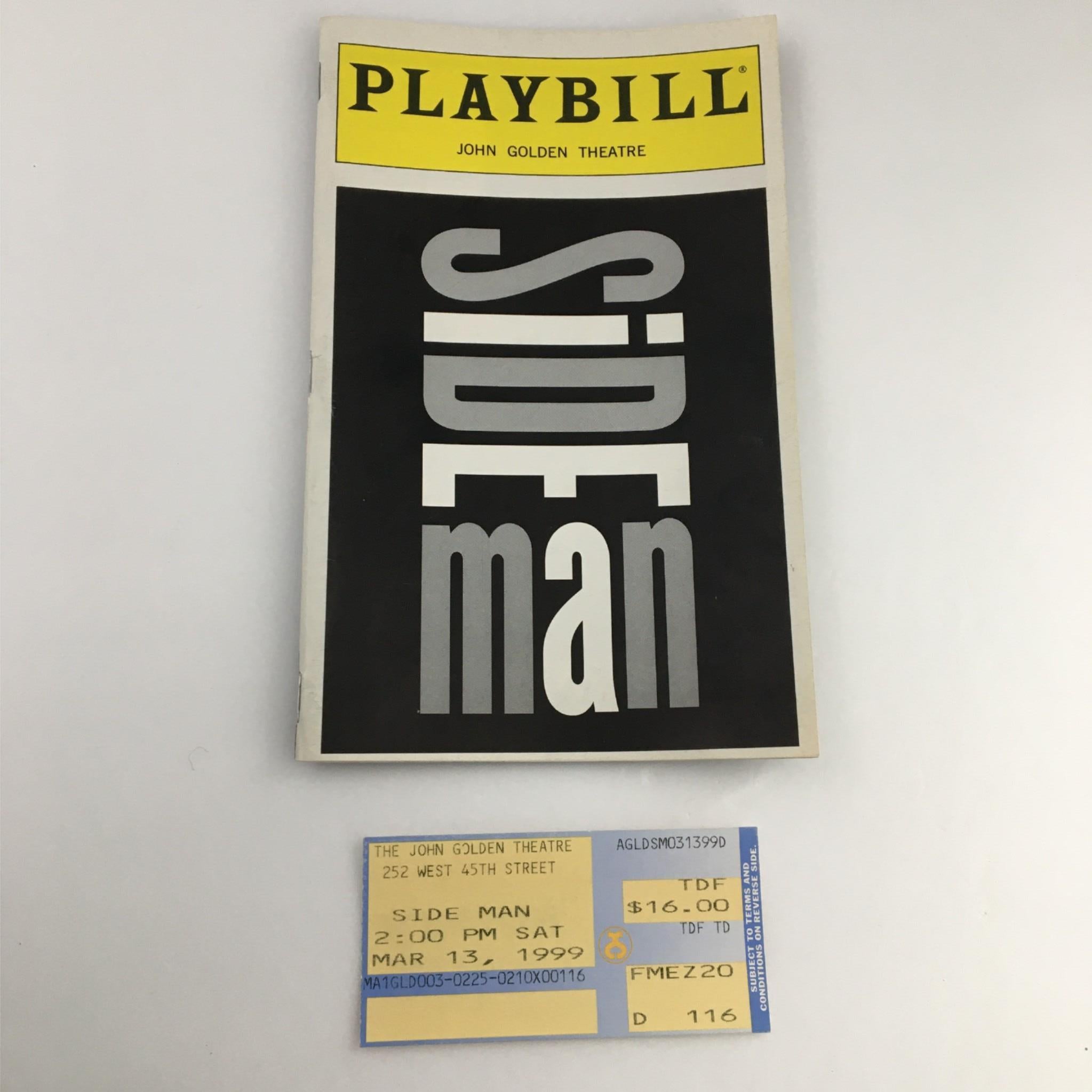 1999 Playbill Side Man by John Golden Theater, Michael Mayer, Warren Leight