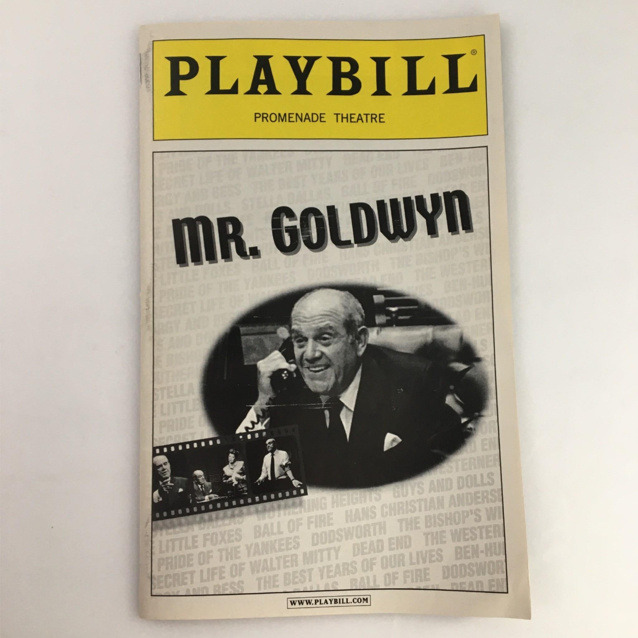 2002 Playbill Mr. Goldwyn by Promenade Theatre, Gene Saks, Alan King