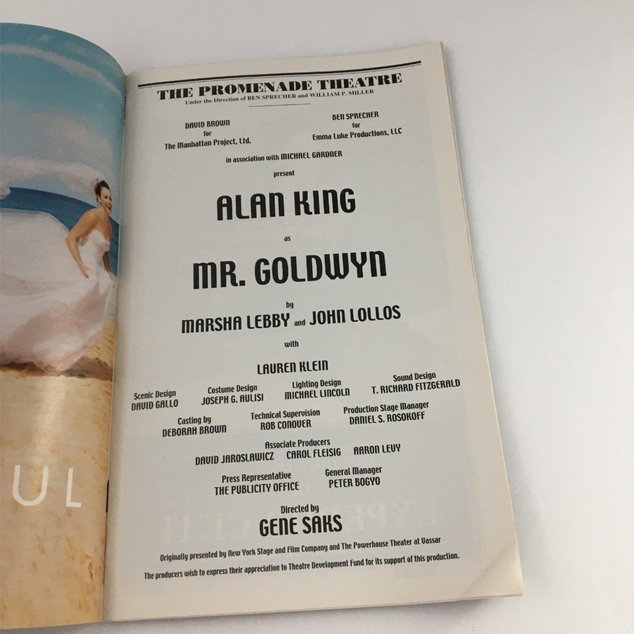 2002 Playbill Mr. Goldwyn by Promenade Theatre, Gene Saks, Alan King