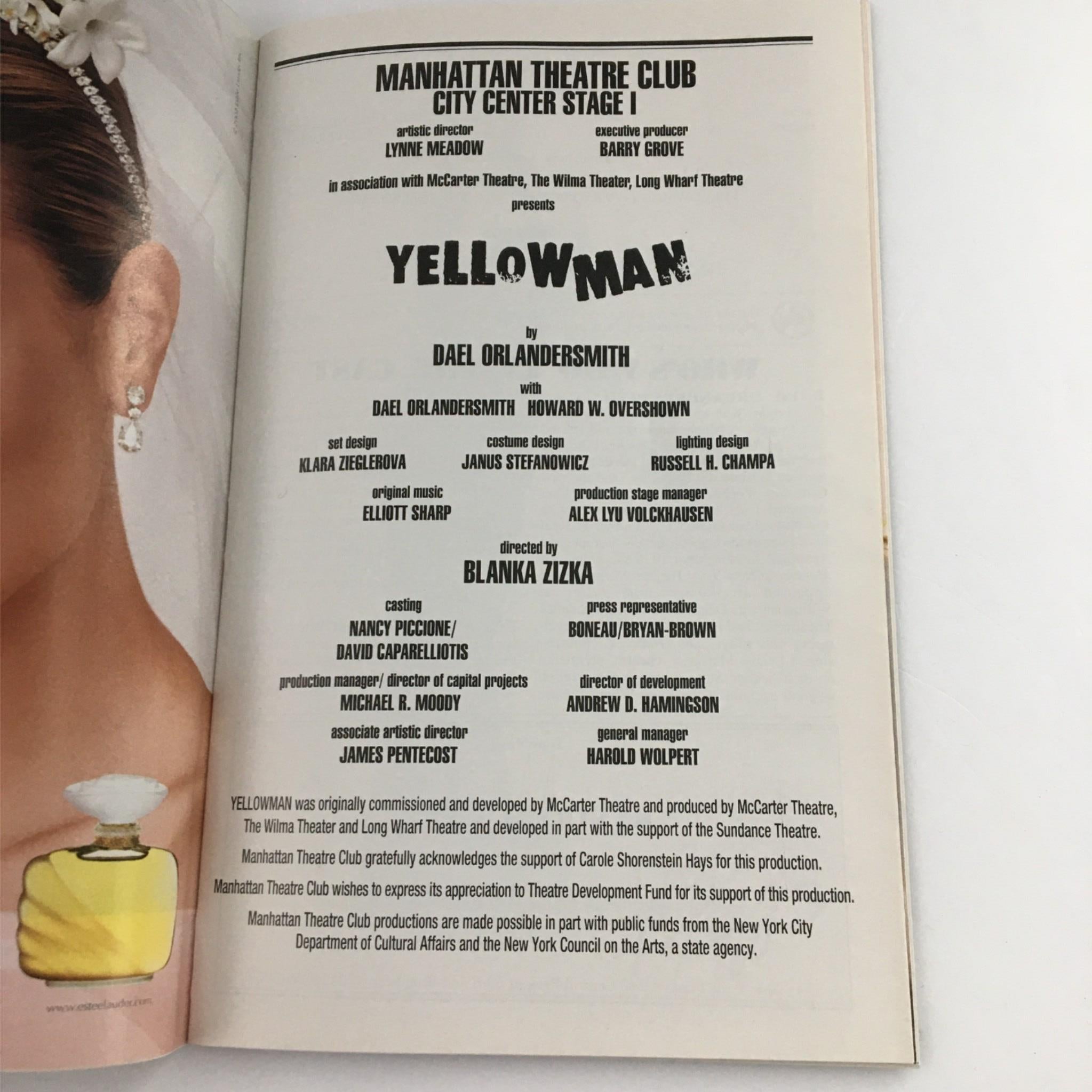 2002 Playbill Yellowman by Manhattan Theater Club City Center Stage I