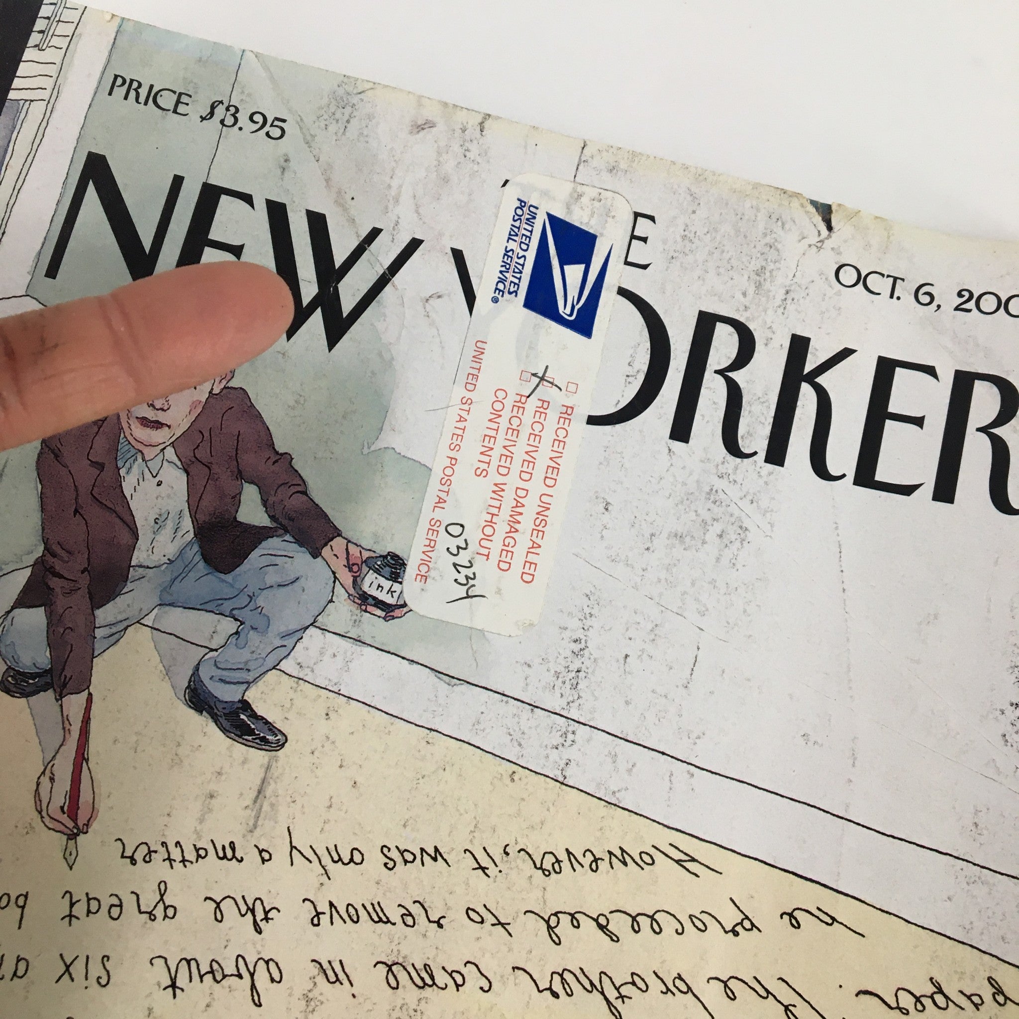 The New Yorker Full Magazine October 6 2003 Writer's Doilemma by Barry Blitt