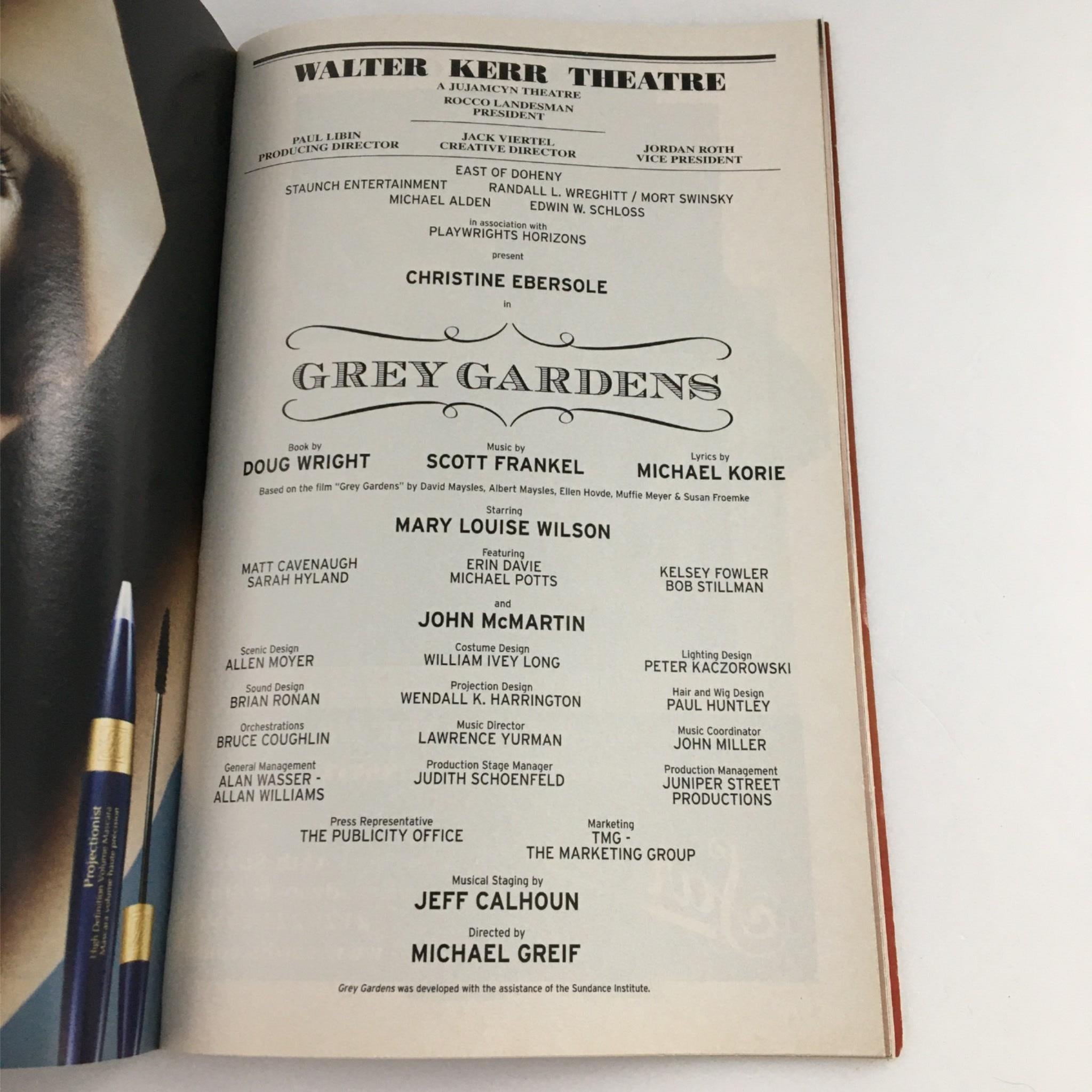 2007 Playbill Grey Gardens by Walter Kerr Theatre, Michael Greif