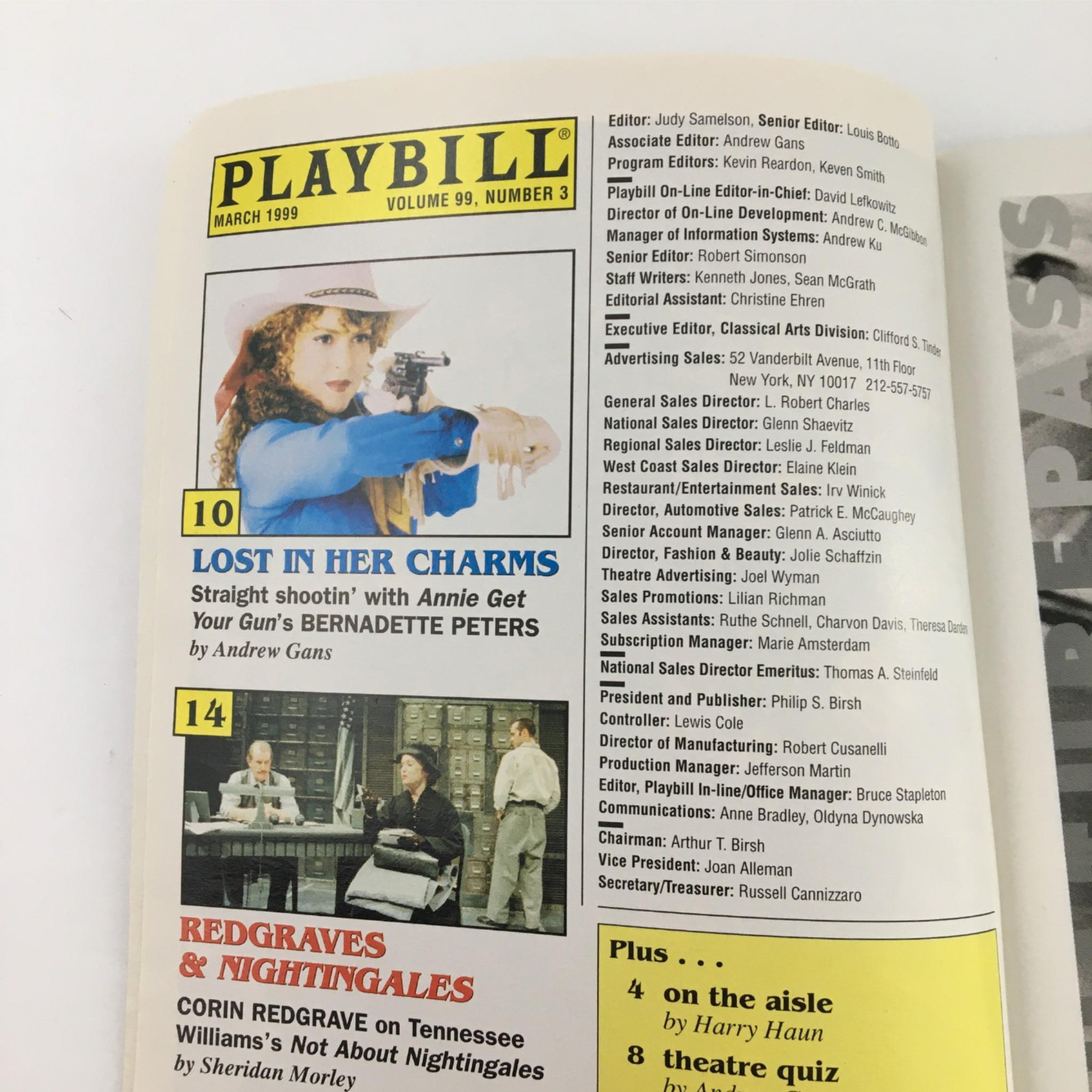 1999 Playbill Not About Nightingales by Circle in the Square, Tennessee Williams