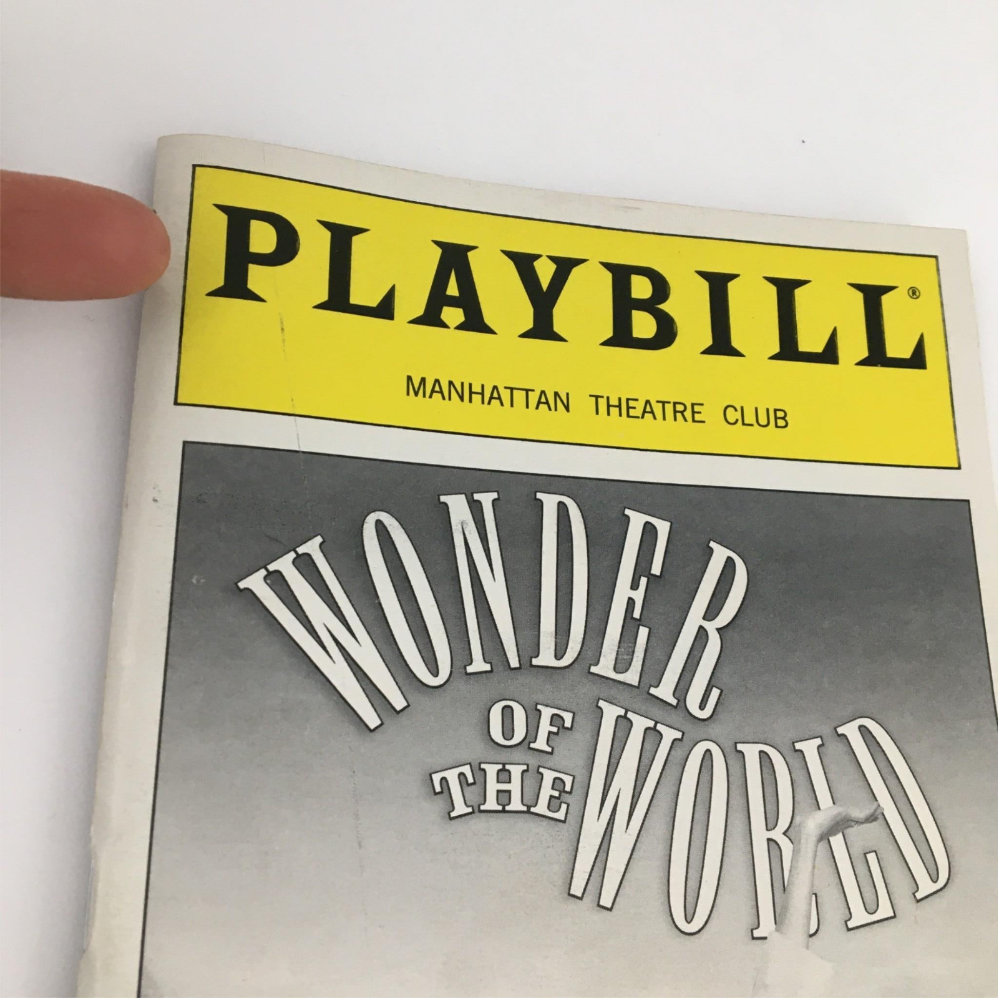 2001 Playbill Wonder of the World by Manhattan Theatre Club David Lindsay-Abaire