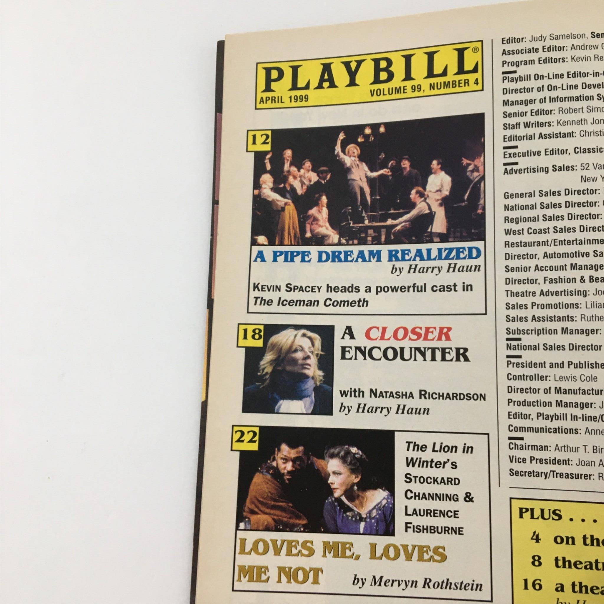 1999 Playbill Ring Round the Moon by Belasco Theatre Jean Anouilh