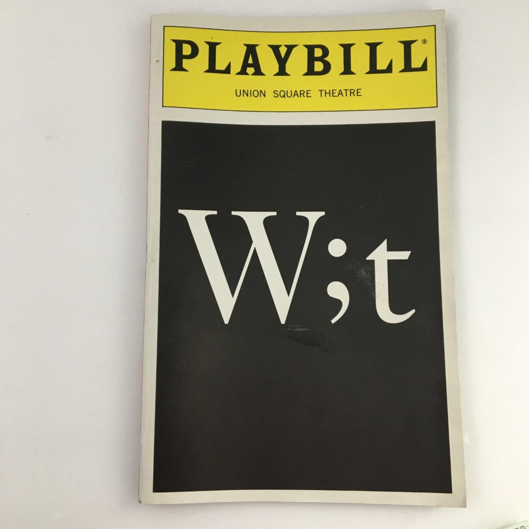 1999 Playbill Wit (W;t) by Union Square Theatre Judith Light Margaret Edson