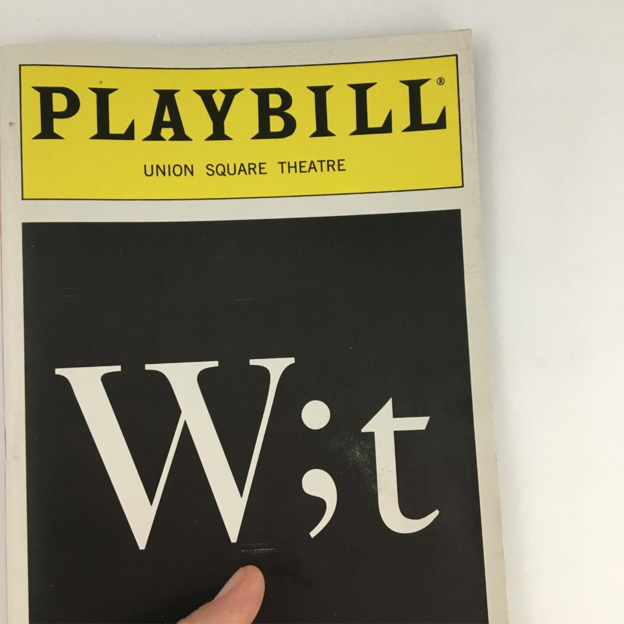 1999 Playbill Wit (W;t) by Union Square Theatre Judith Light Margaret Edson