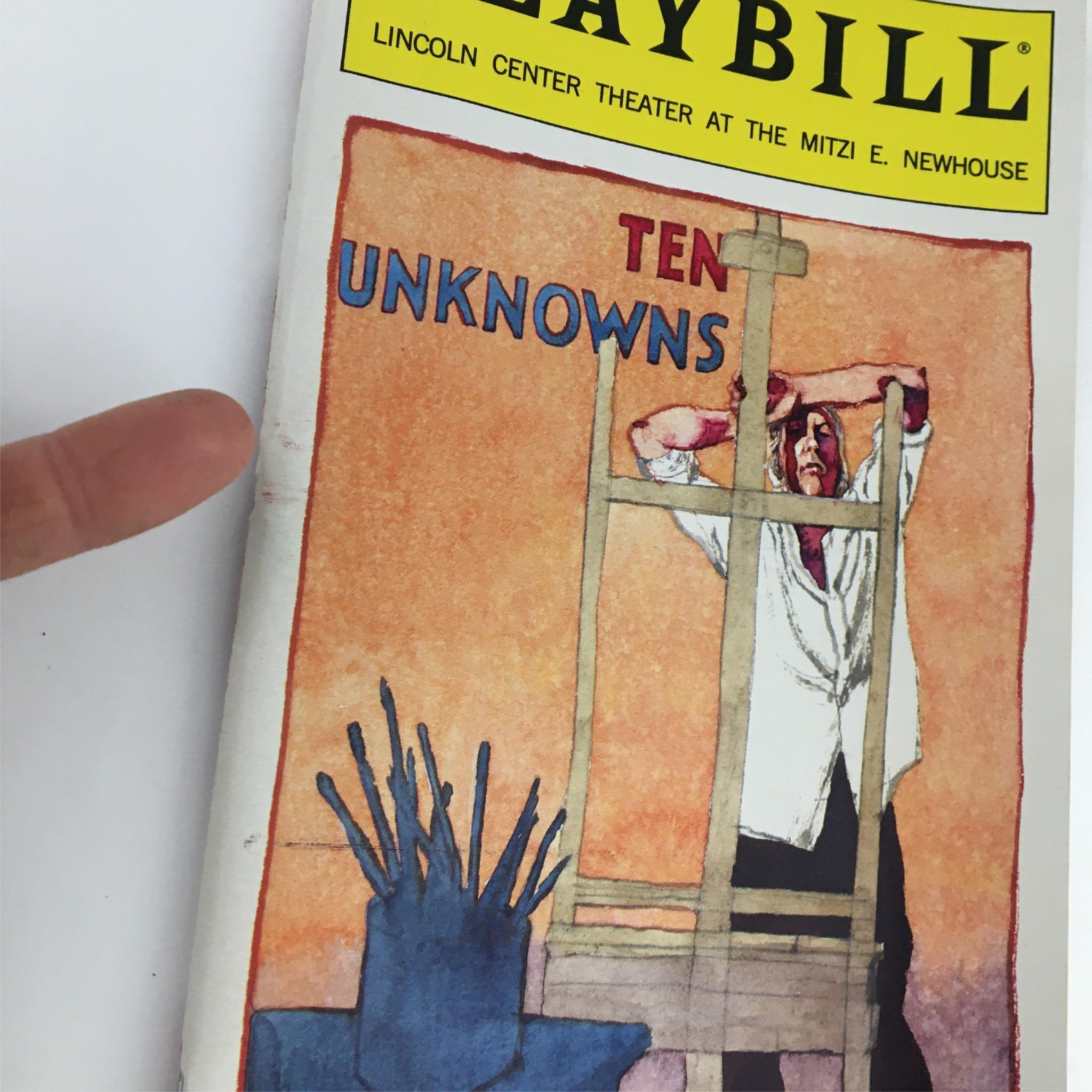 2001 Playbill The Unknowns by Lincoln Center Theater at the Mitzi E. Newhouse