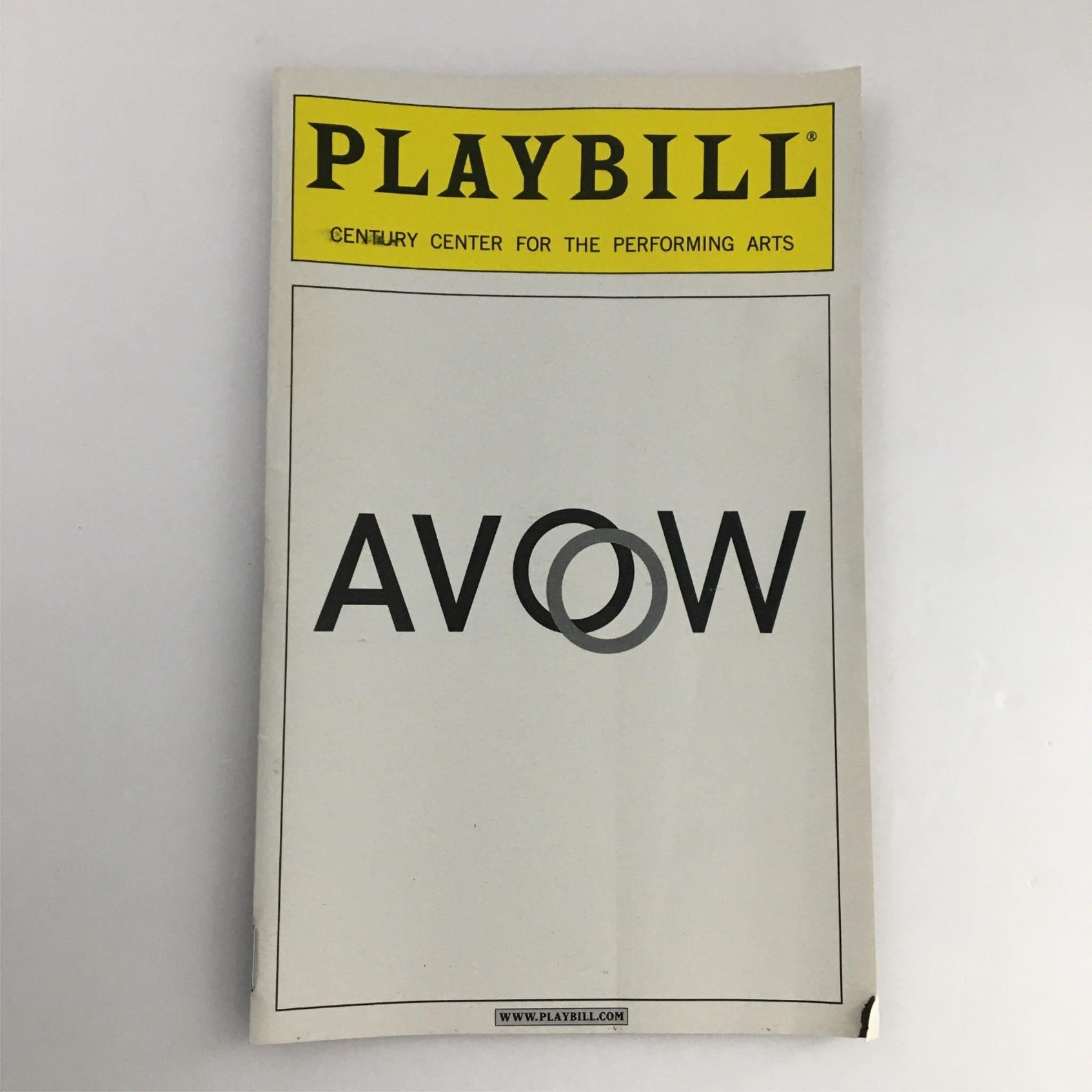 2000 Playbill Avow by Century Center for the Performing Arts Bill Davis