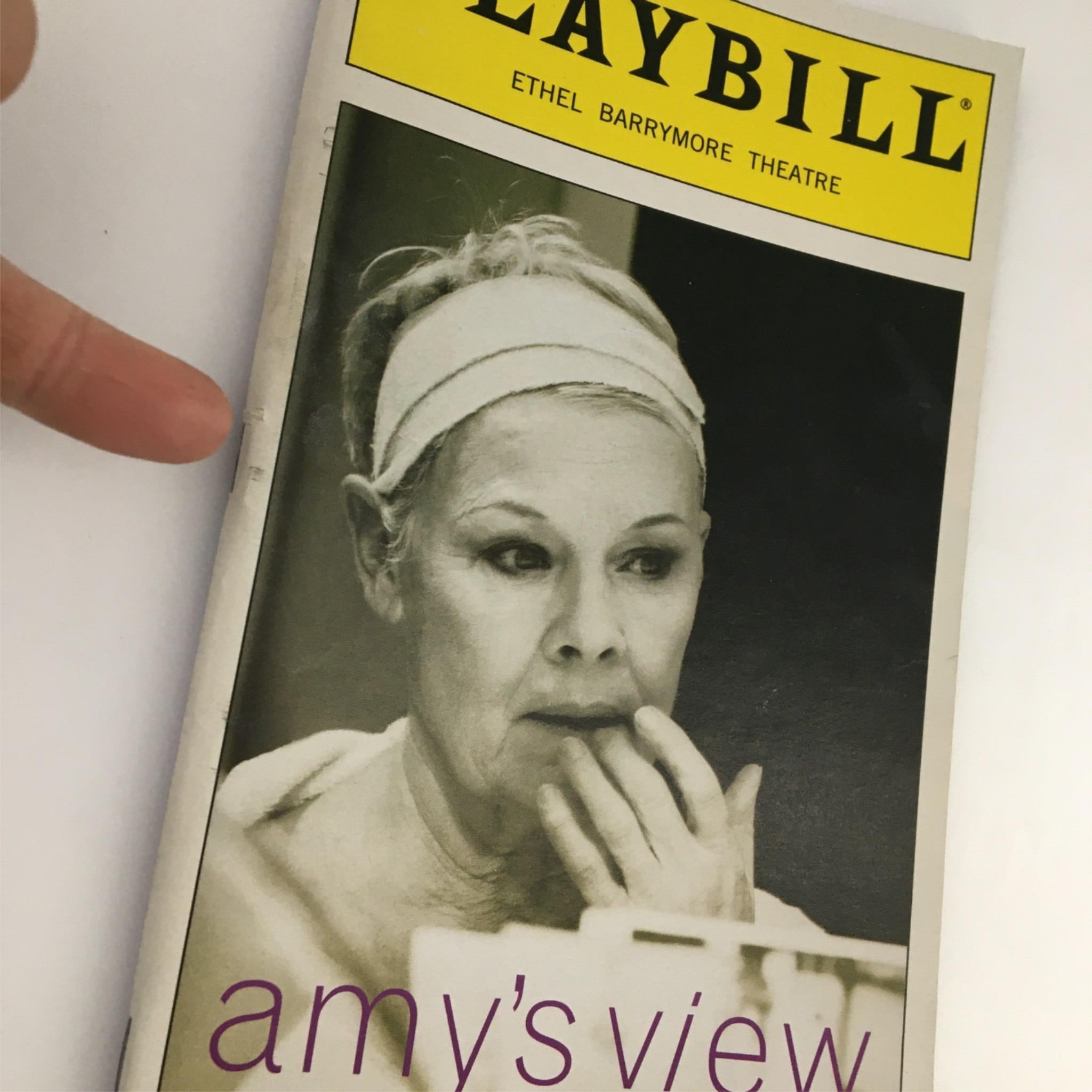 1999 Playbill Amy's View by Ethel Barrymore Theatre Judi Dench, David Hare