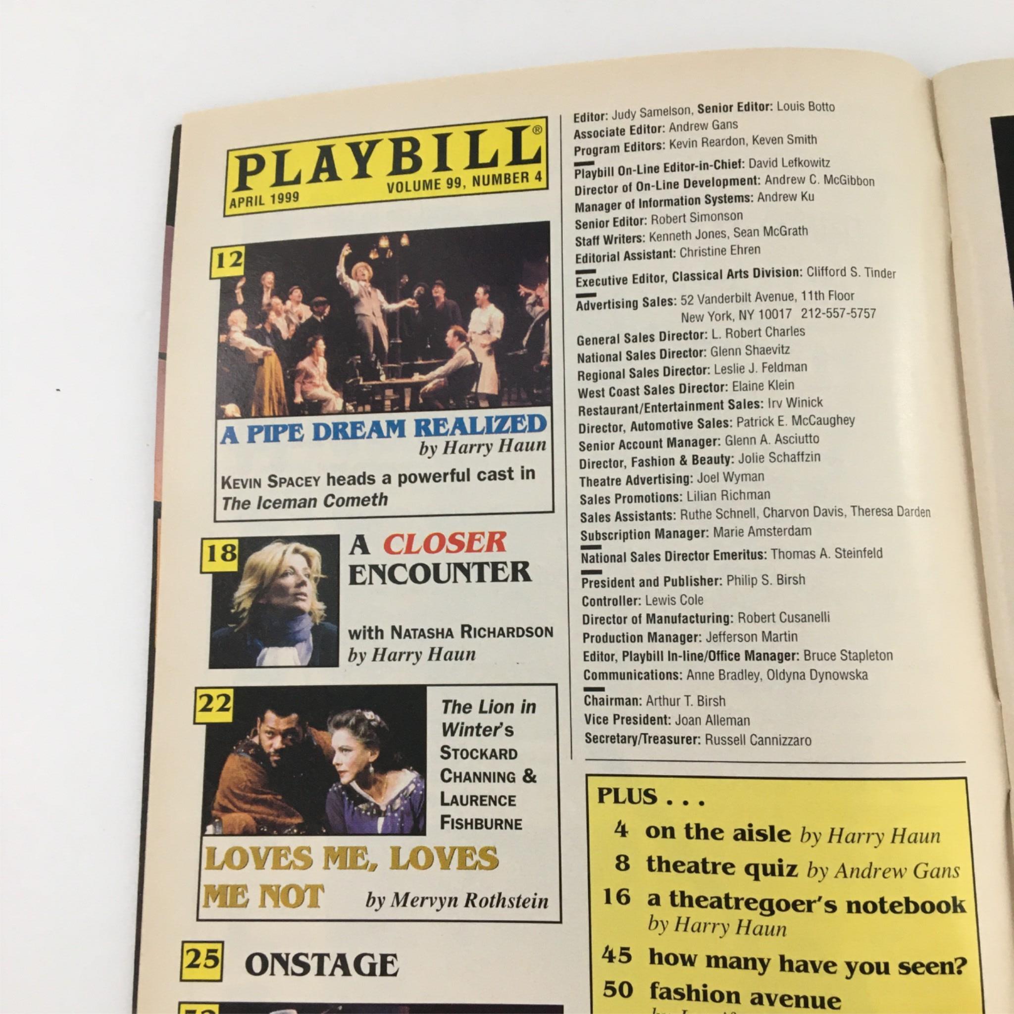 1999 Playbill Amy's View by Ethel Barrymore Theatre Judi Dench, David Hare