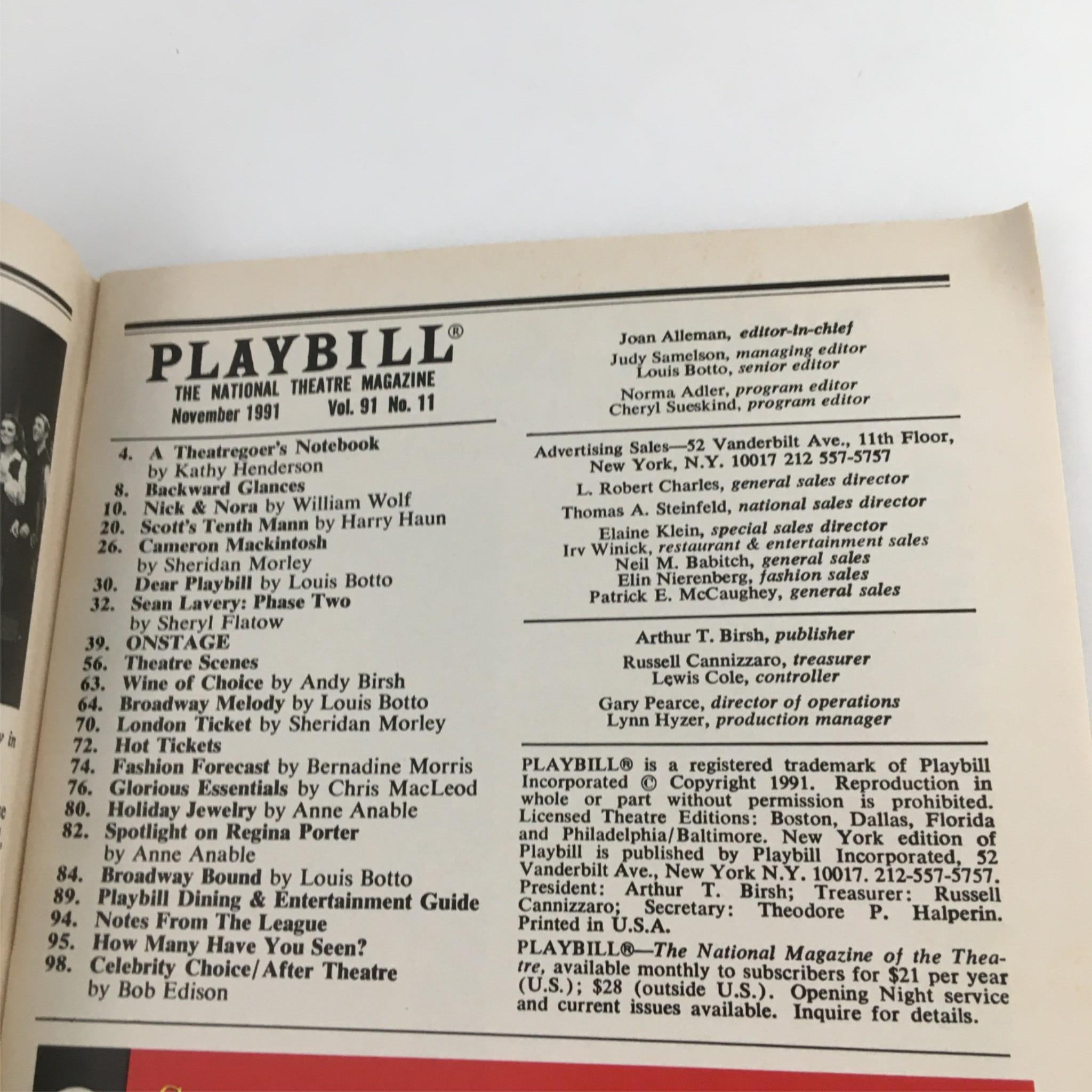 1991 Playbill A Piece of my Heart by Manhattan Theatre Club Roger Stevens