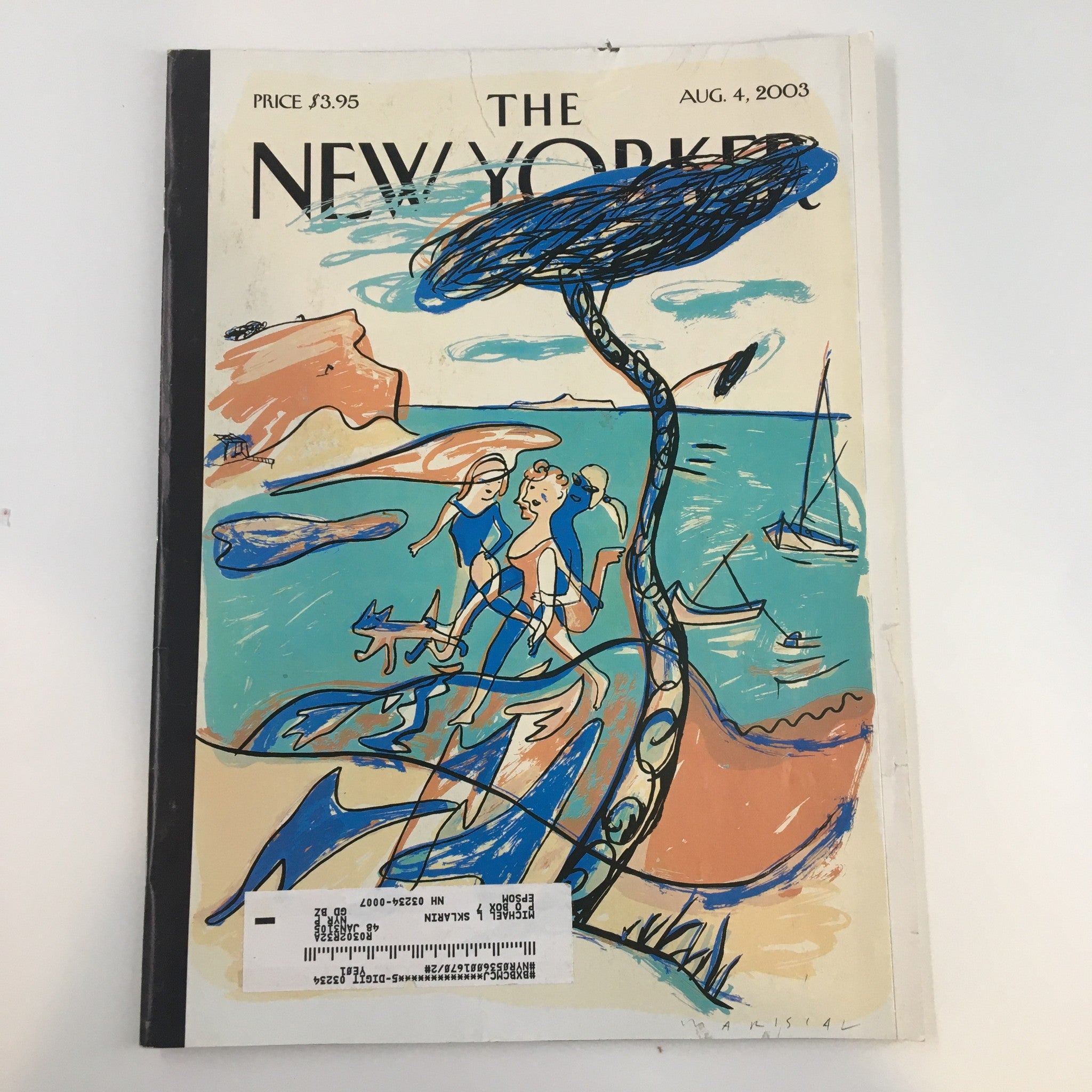 The New Yorker Full Magazine August 4 2003 The Mediterranean Sea by J. Mariscal