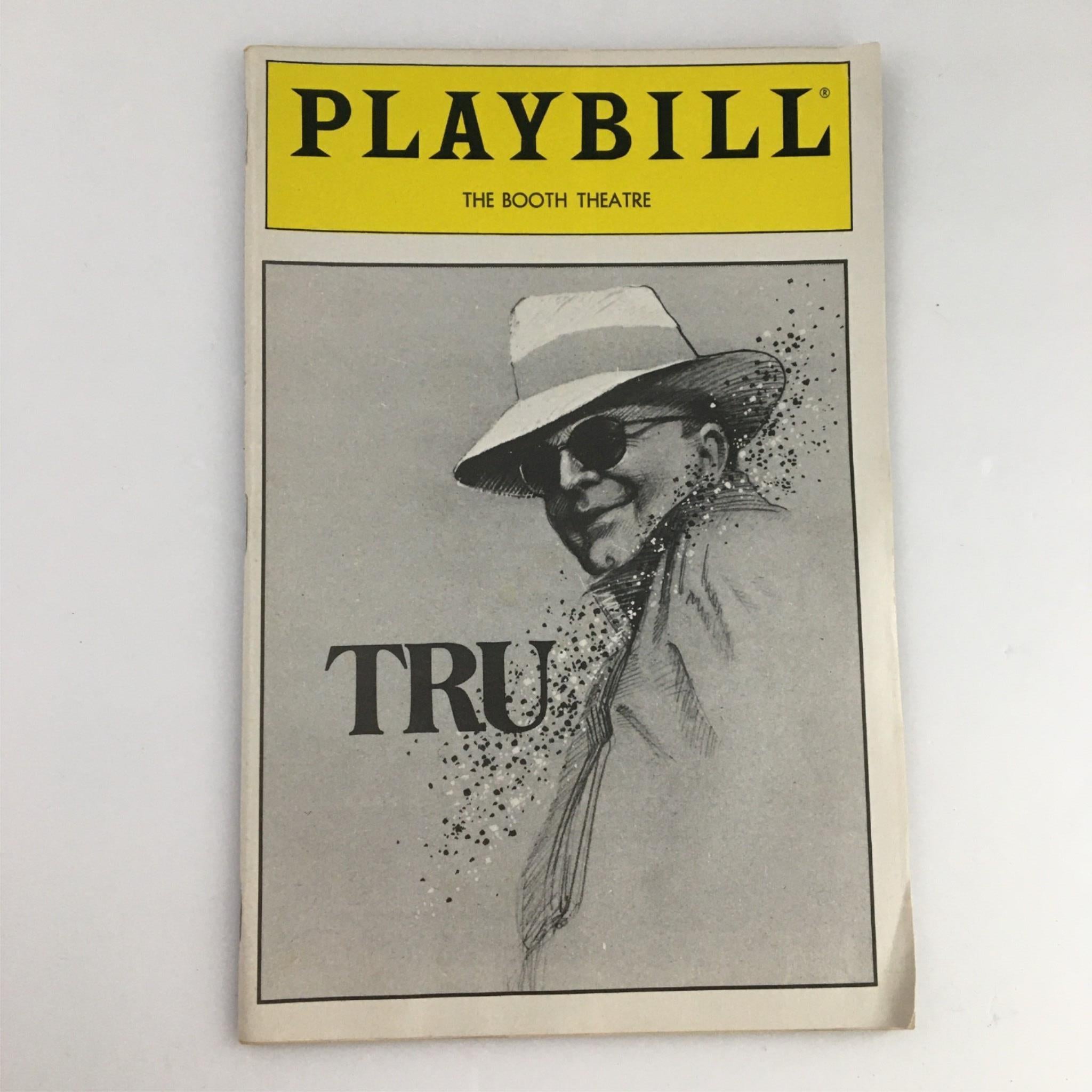 1990 Playbill Tru by The Booth Theatre, Robert Morse, Jay Presson Allen