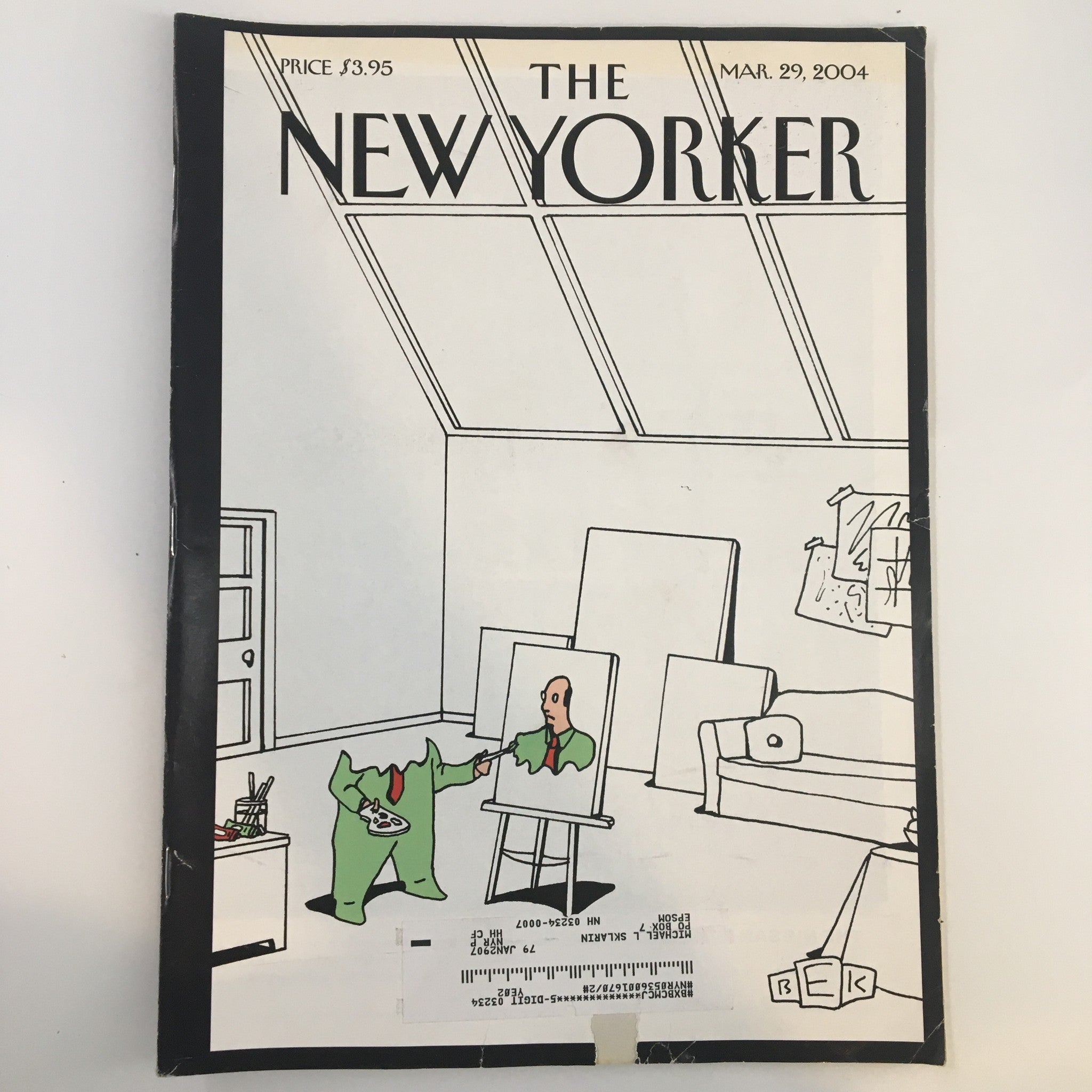 The New Yorker Full Magazine March 29 2004 Self-Portrait by Bruce Eric Kaplan