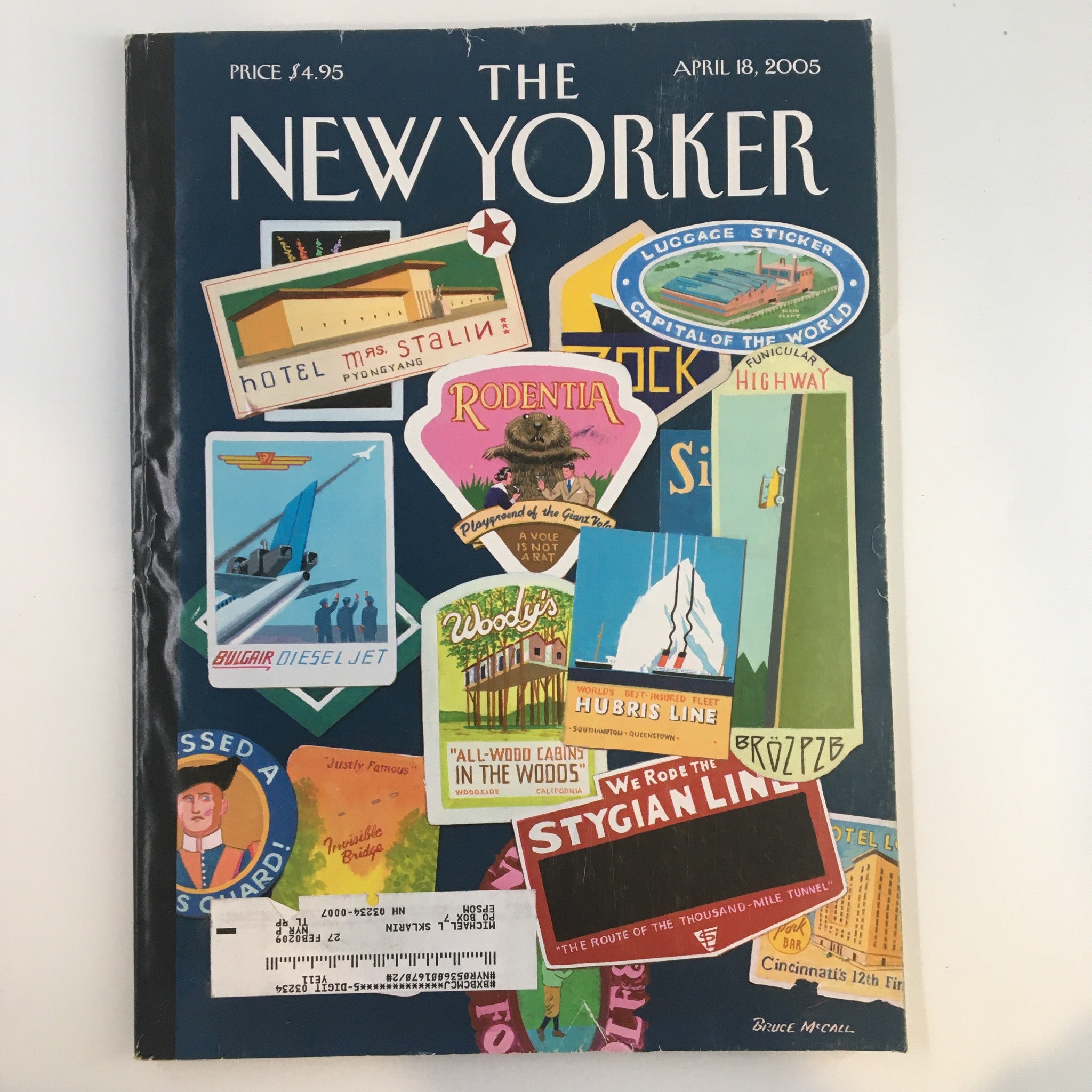 The New Yorker Full Magazine April 18 2005 Joys of Travel by Bruce McCall