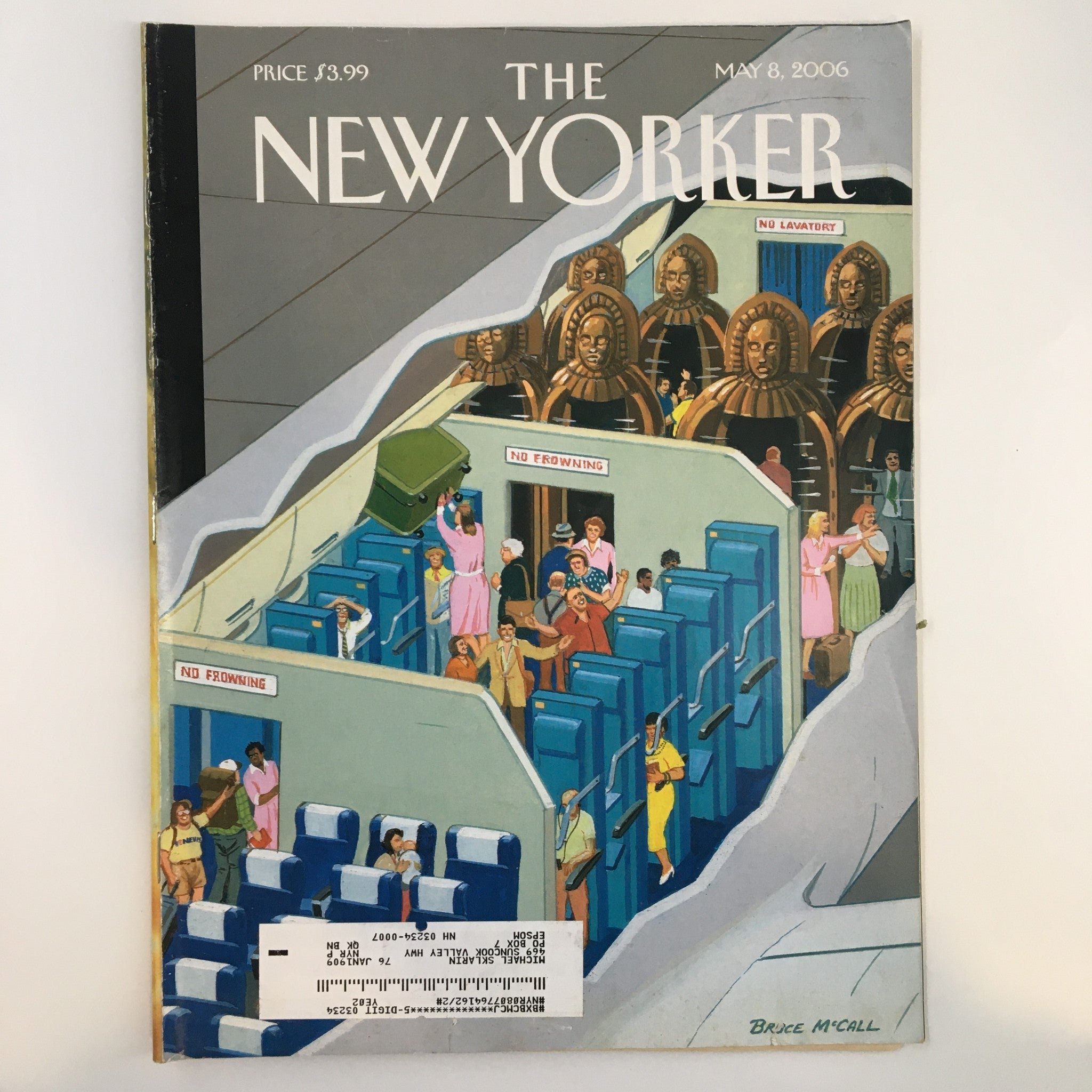 Cover of The New Yorker Full Magazine May 8 2006 New Ways to Travel featuring whimsical illustrations by Bruce McCall representing modern travel experiences.
