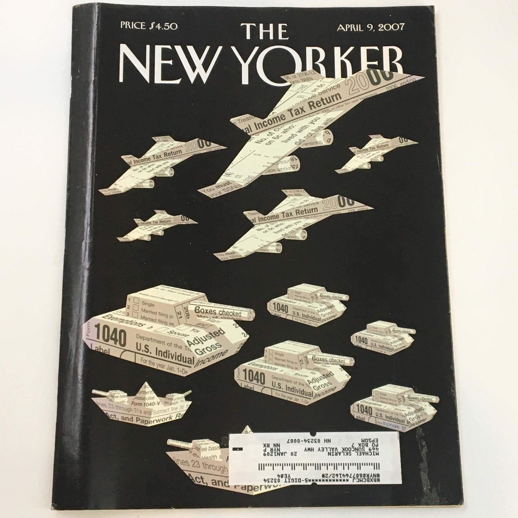 The New Yorker Full Magazine April 9 2007 T-Day by Christoph Niemann