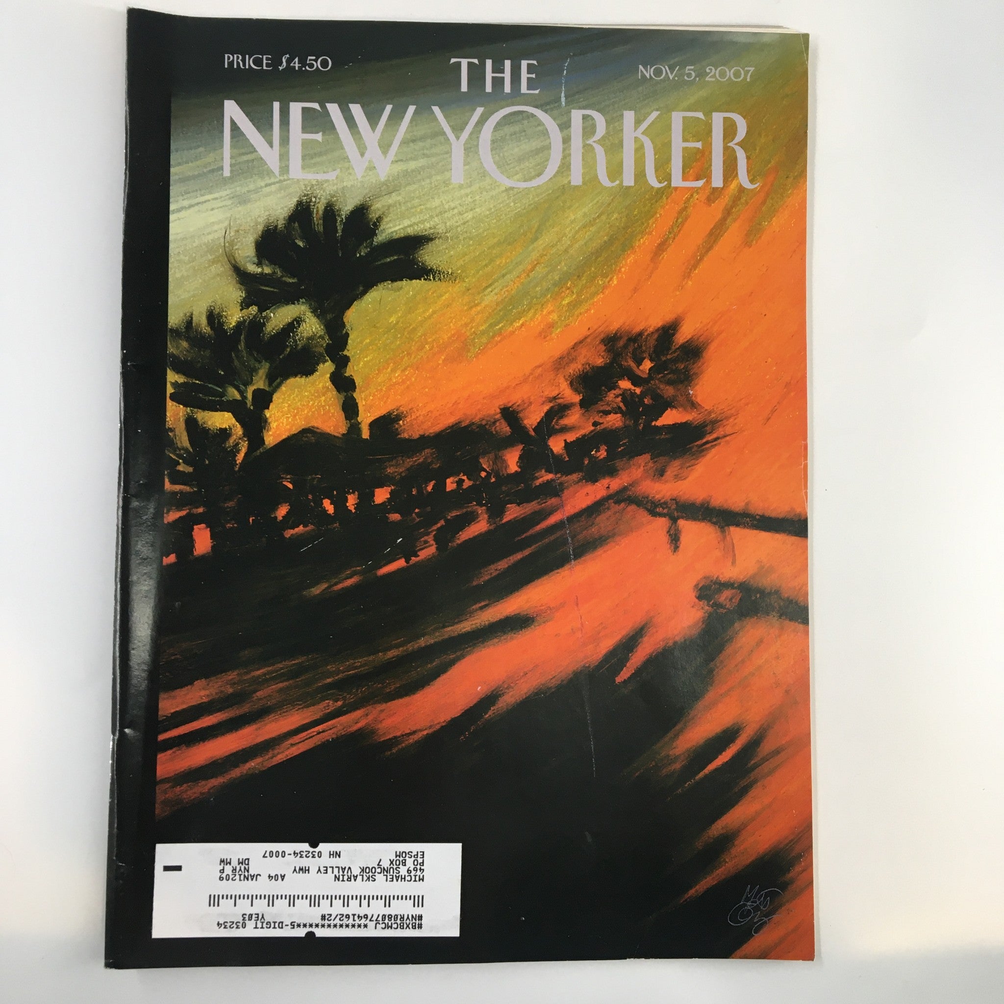 The New Yorker Full Magazine November 5 2007 Wild Fires by Lorenzo Mattotti