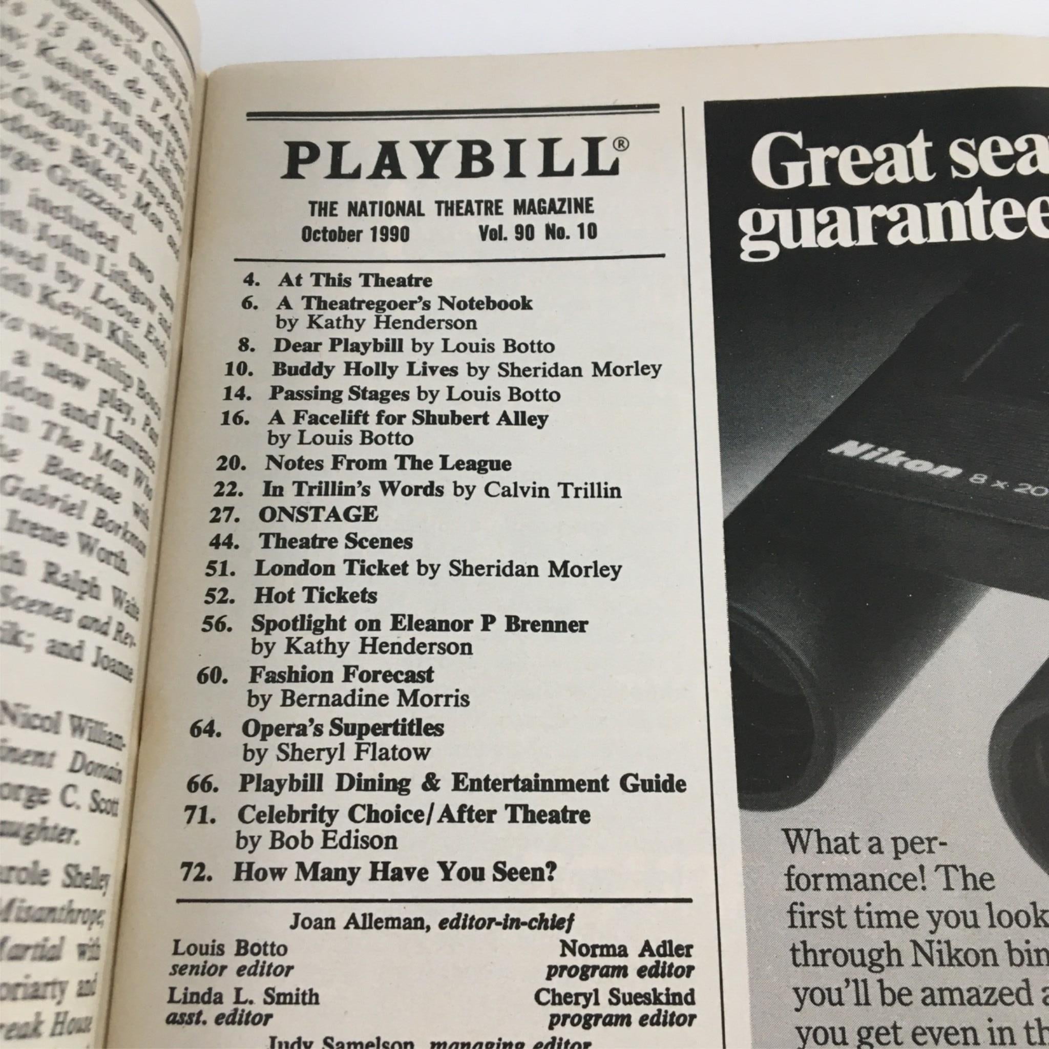 1990 Playbill The Miser by Circle in the SquareTheater, Moliere, Philip Bosco