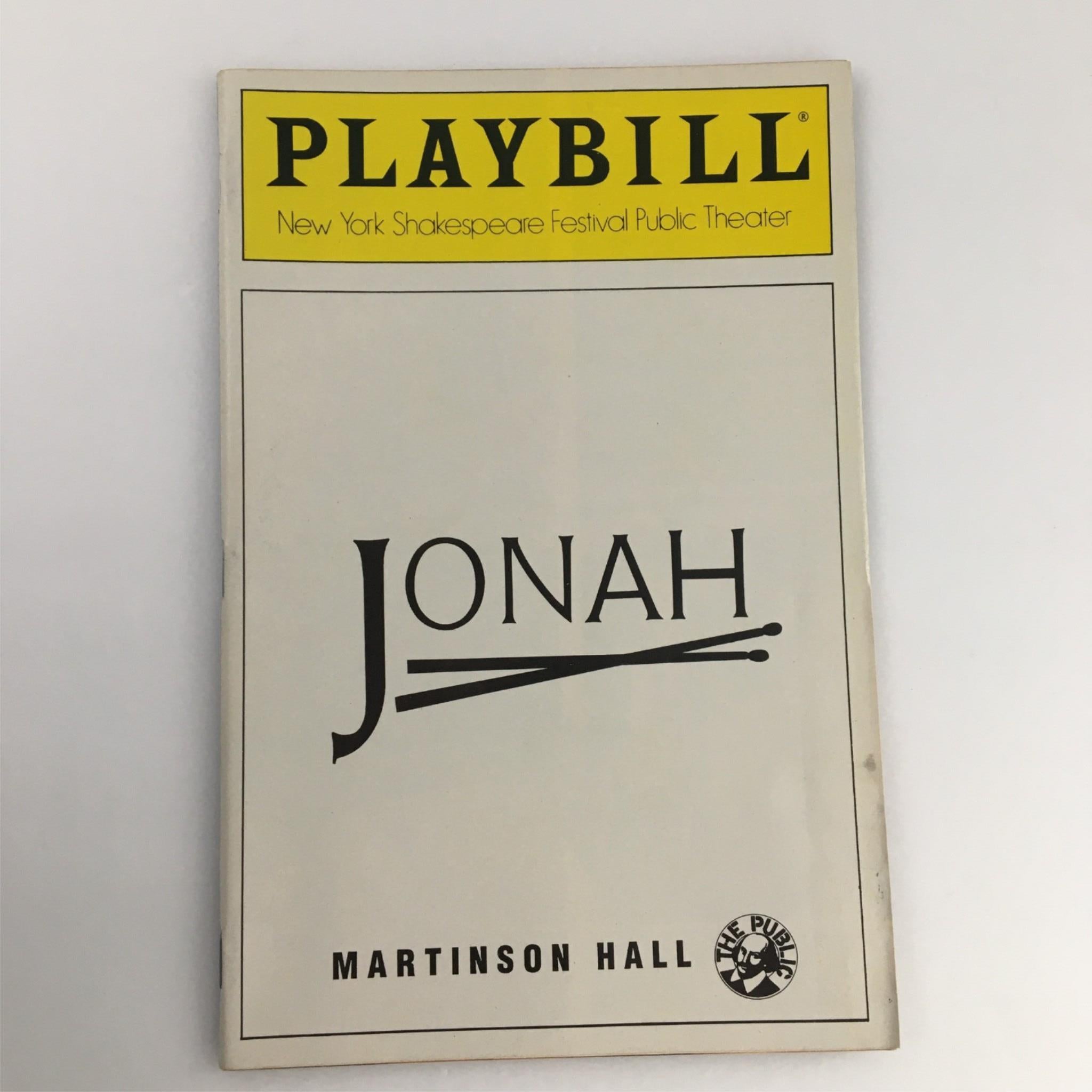 1990 Playbill Jonah by New York Shakespeare Festival Public Theater Martison Hal