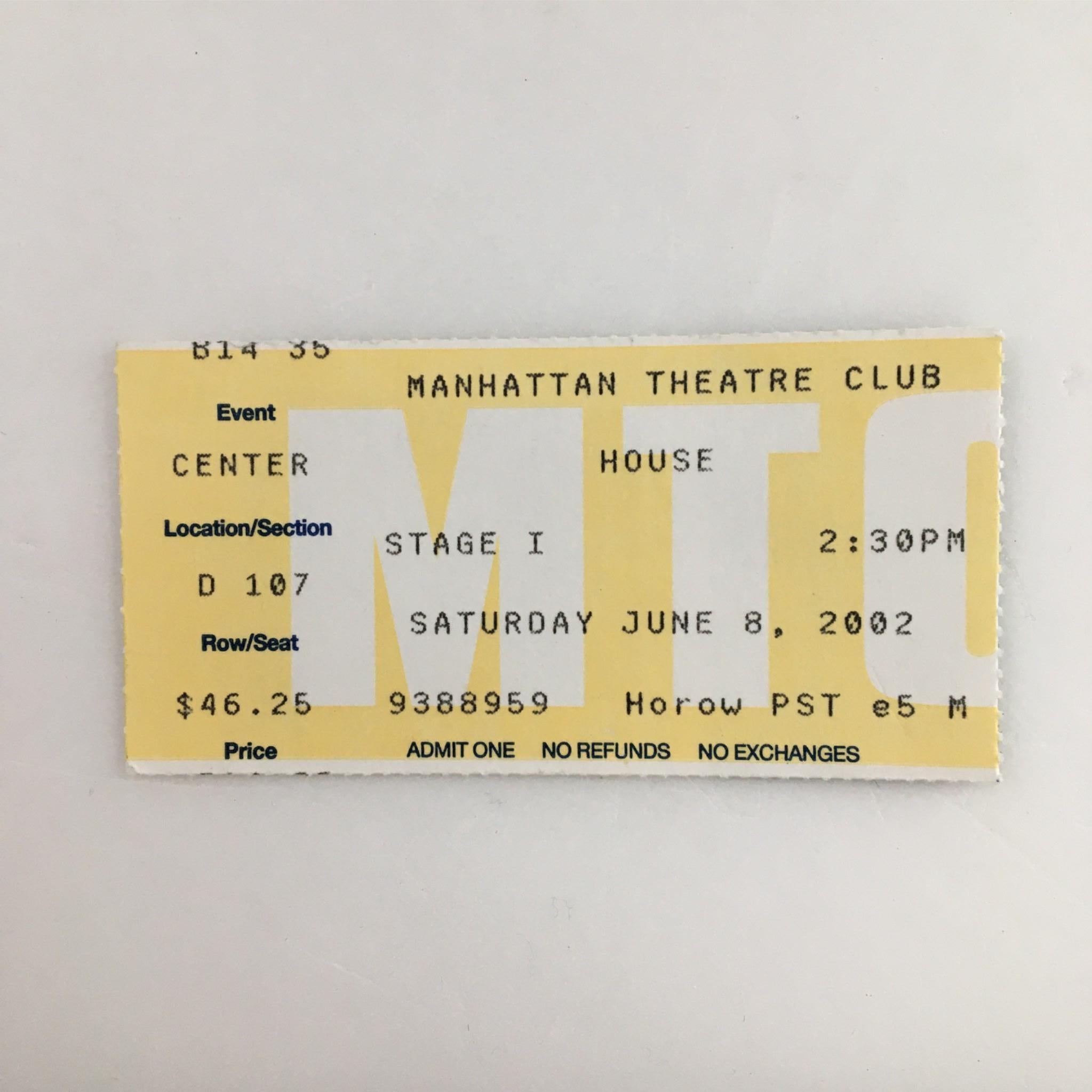 2002 Playbill House by Manhattan Theatre Club, Alan Ayckbourn, John Tillinger