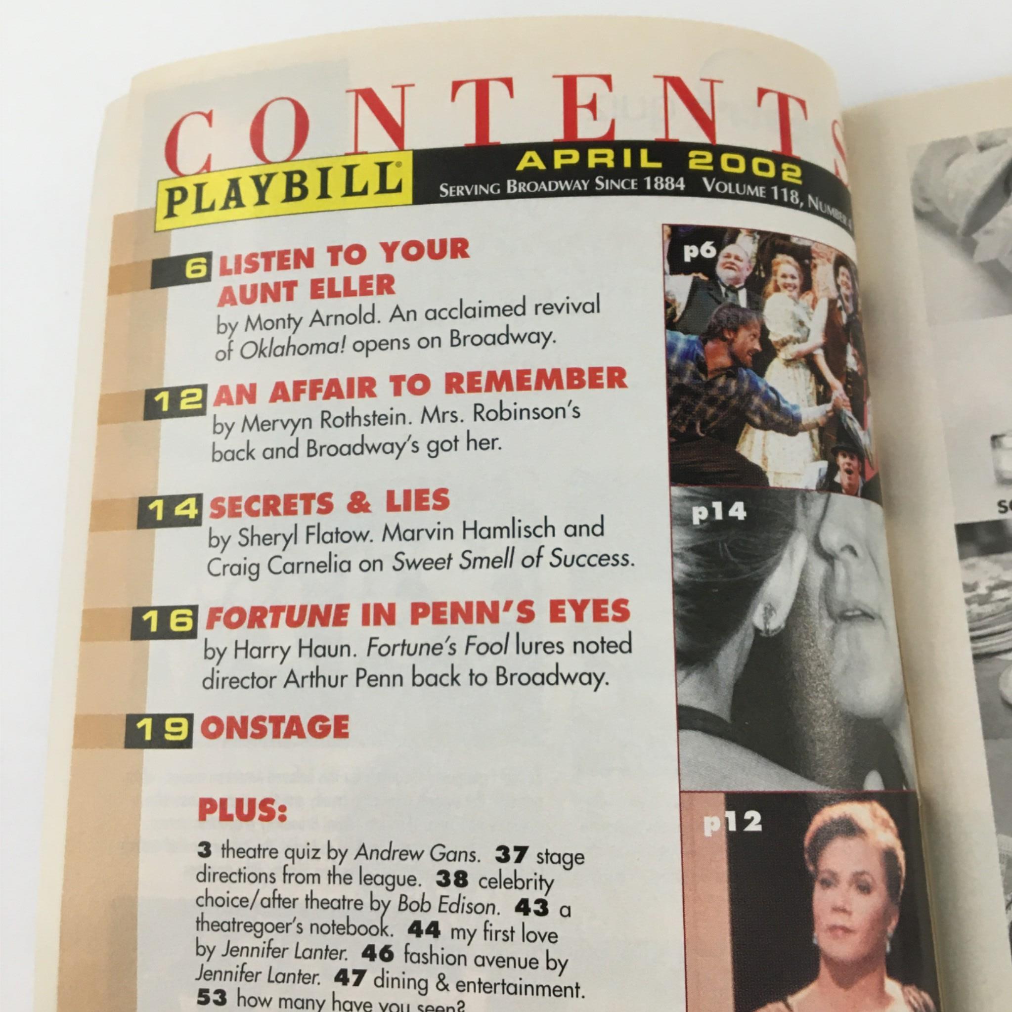 2002 Playbill Fortune's Fool by The Music Box, Arthur Penn, Ivan Turgenev