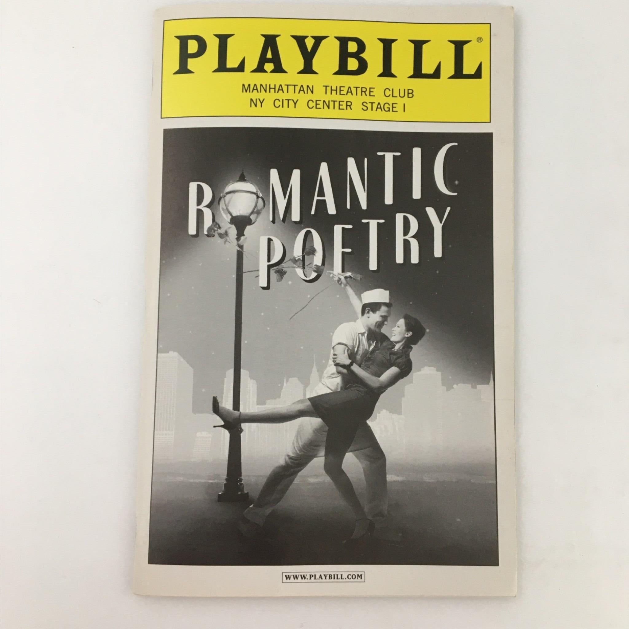 2008 Playbill Romantic Poetry by Manhattan Theatre Club, John Patrick Shanley