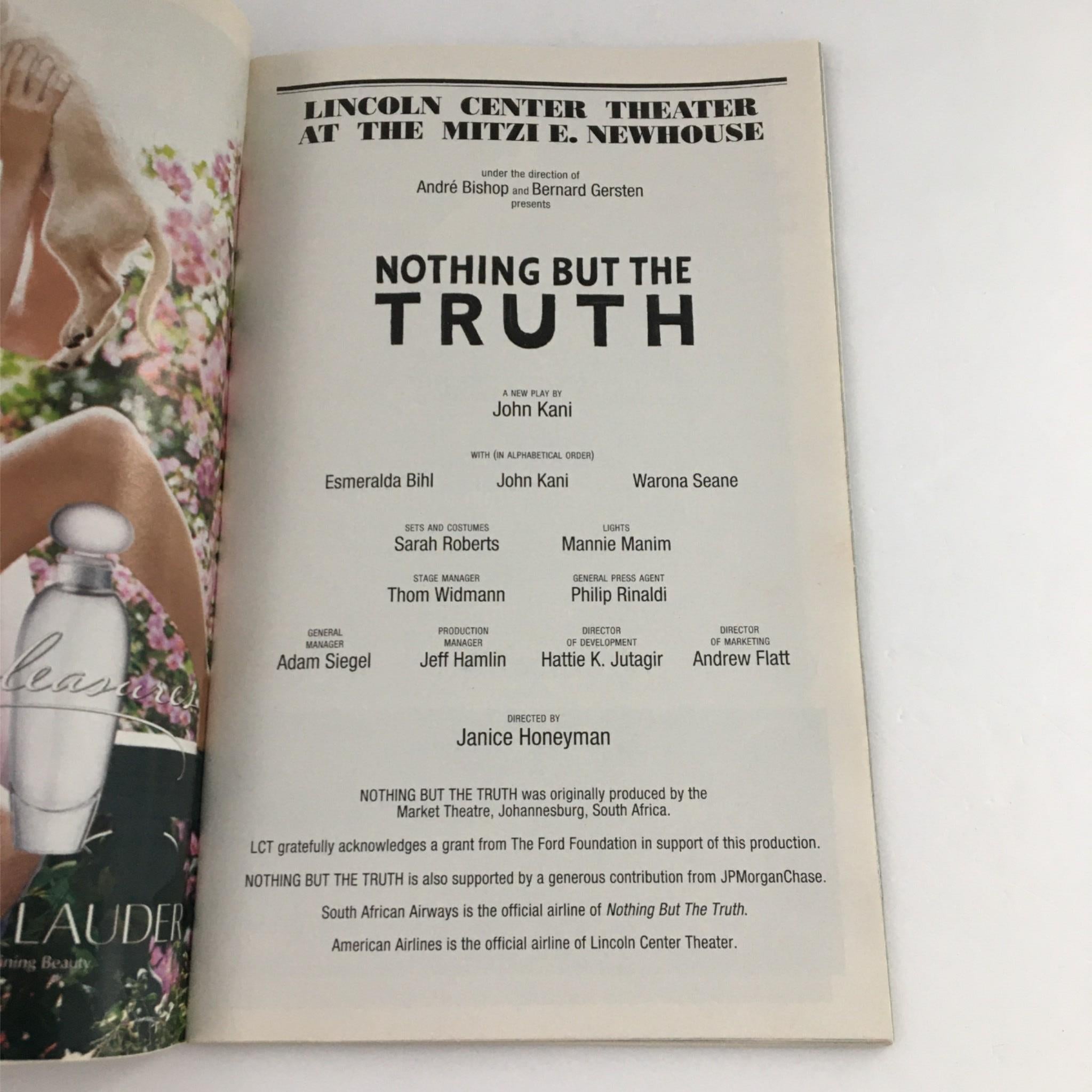 2003 Playbill Nothing but the Truth by Lincoln Center Theater, John Kani