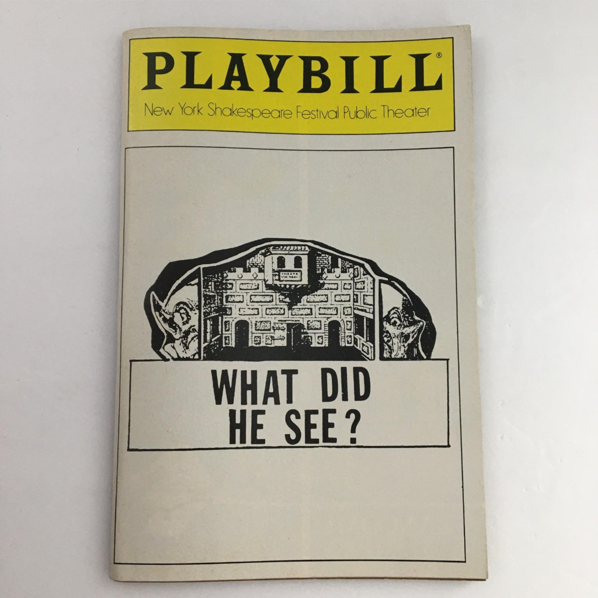 1988 Playbill What Did He See? New York Shakespeare Festival Public Theater