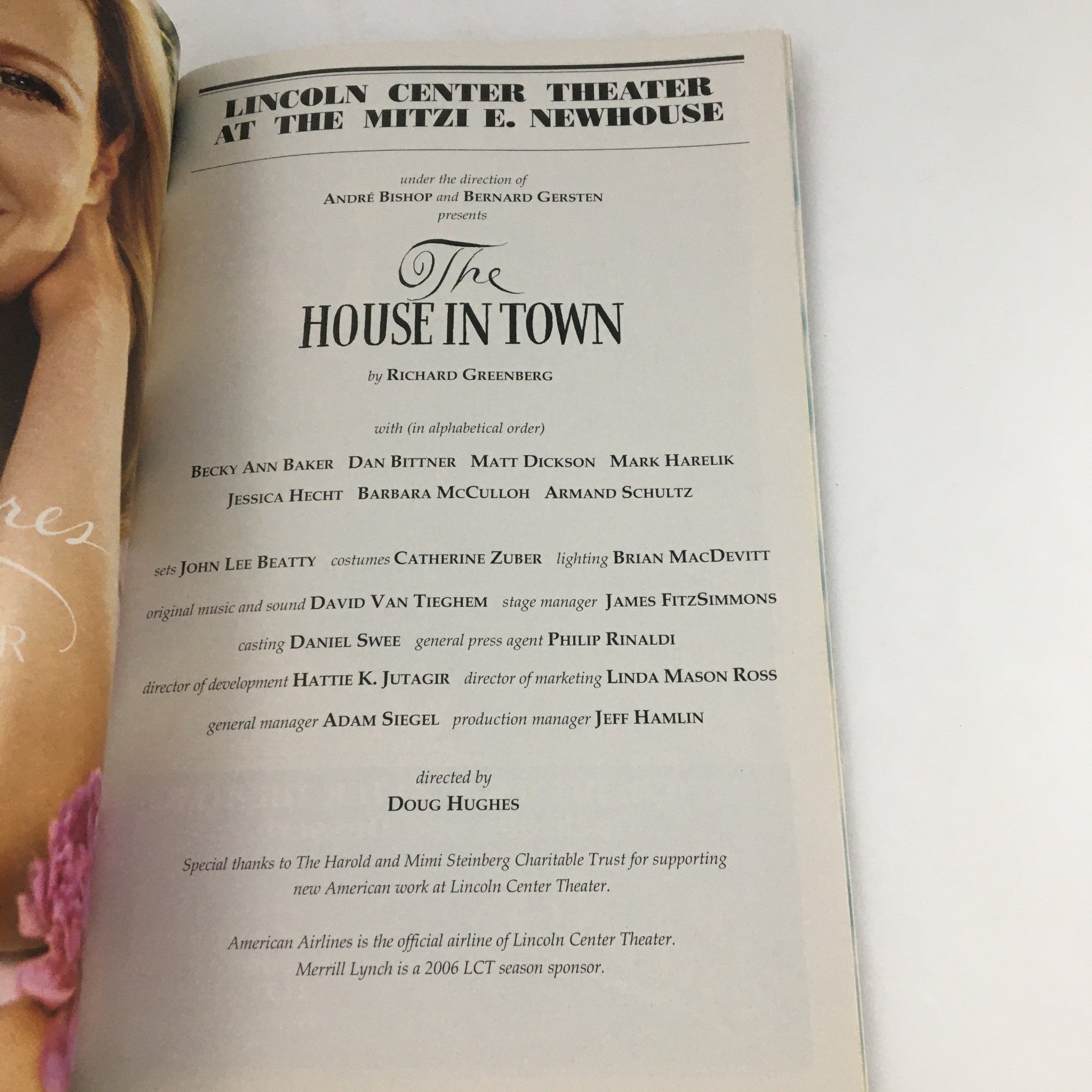 2006 Playbill Mitzi E. Newhouse 'The House in Town' Dan Bittner, Matt Dickinson