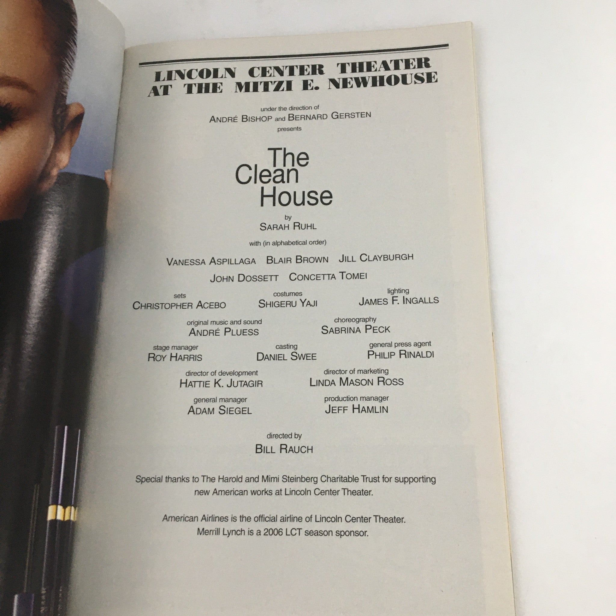 2006 Playbill Mitzi E. Newhouse Theater 'The Clean House' Vanessa Aspillaga