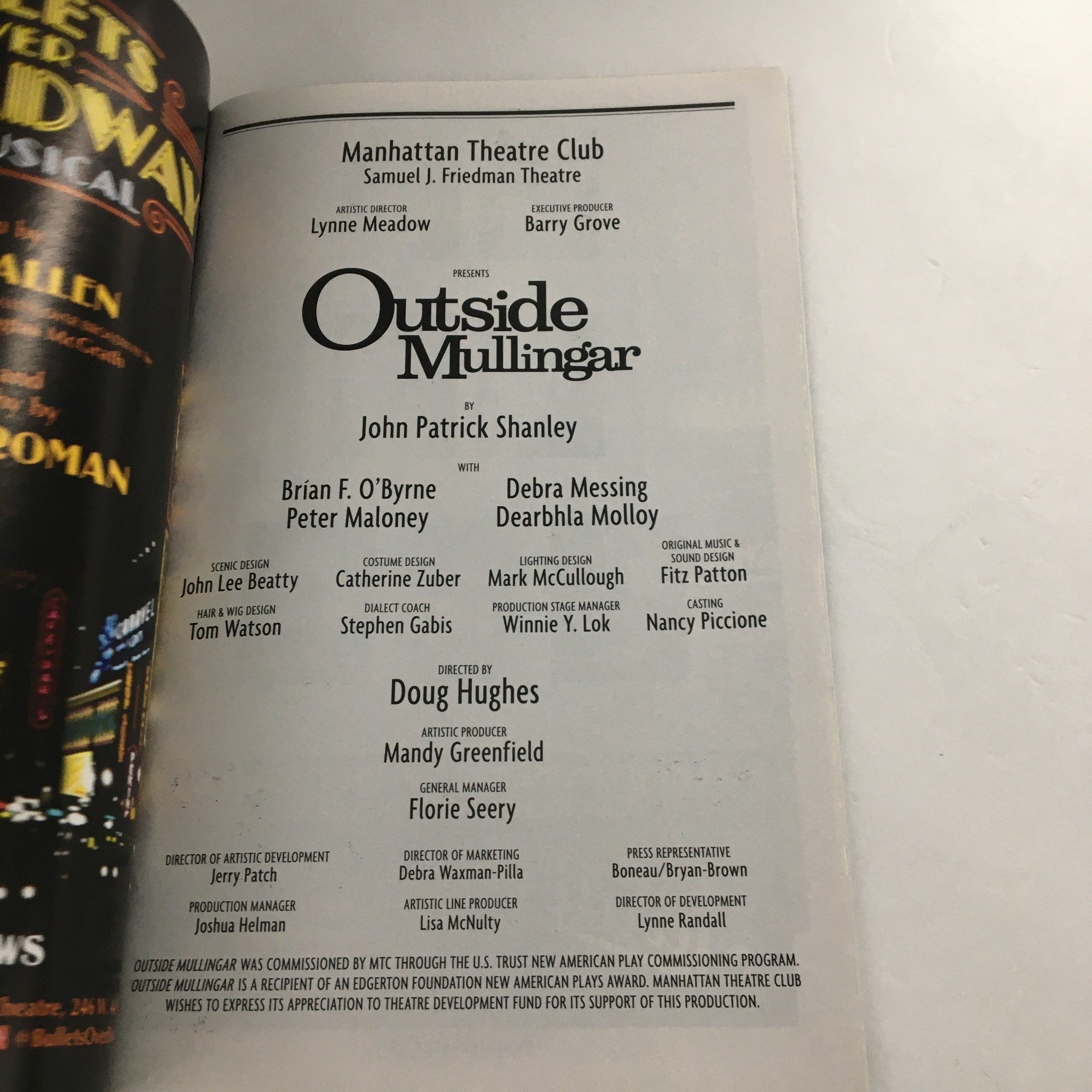 2014 Playbill Manhattan Theatre Club 'Outside Mullingar' feat. Brian F. O'Byrne