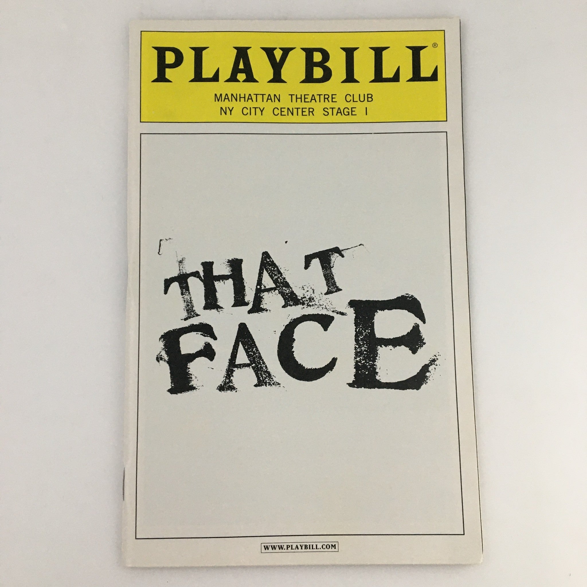 2010 Playbill NY City Center Stage I 'That Face' Christopher Abbott Betty Gilpin