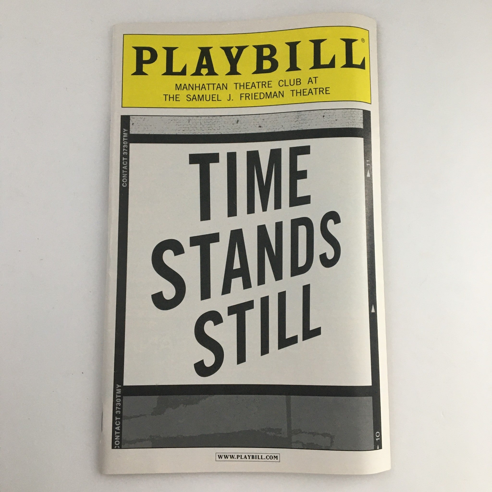 2010 Playbill Samuel J. Friedman Theatre 'Time Stands Still' feat. Eric Bogosian