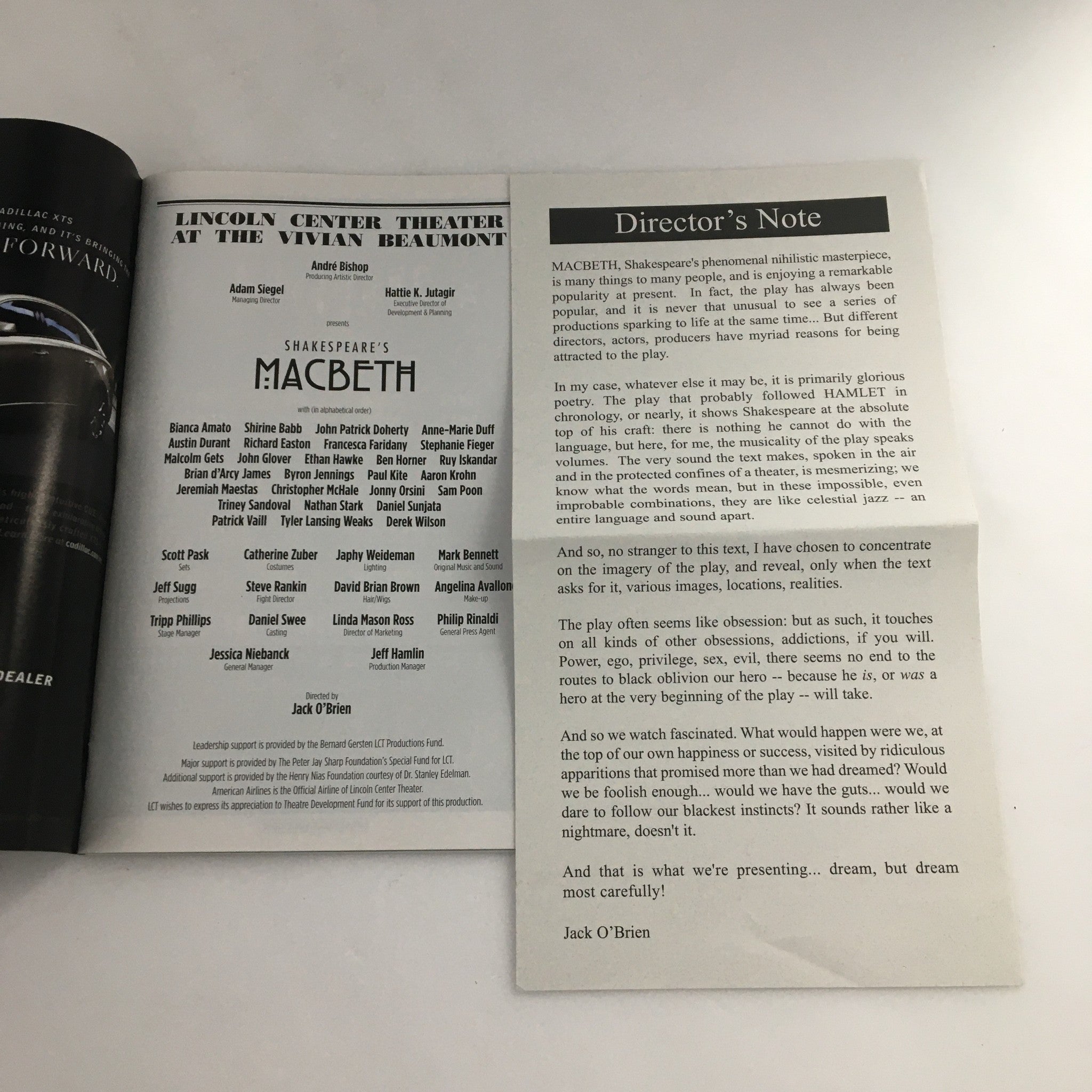 2013 Playbill Vivian Beaumont 'Shakespeare's Macbeth' Bianca Amato, Paul Kite