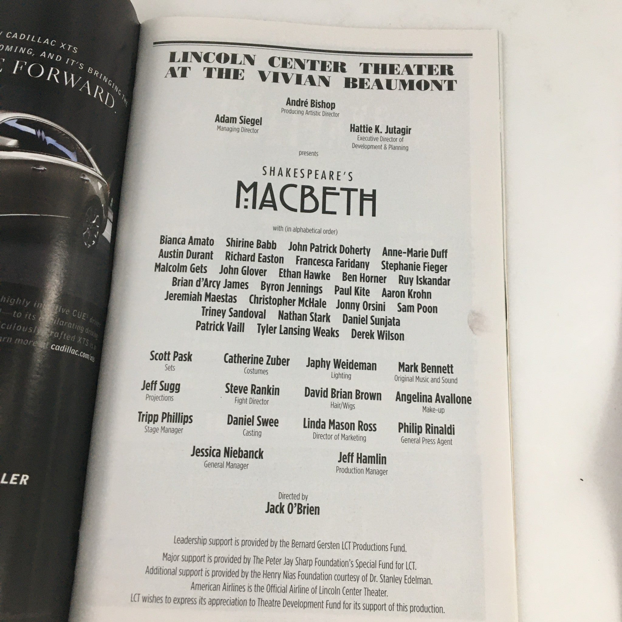 2013 Playbill Vivian Beaumont 'Shakespeare's Macbeth' Bianca Amato, Paul Kite