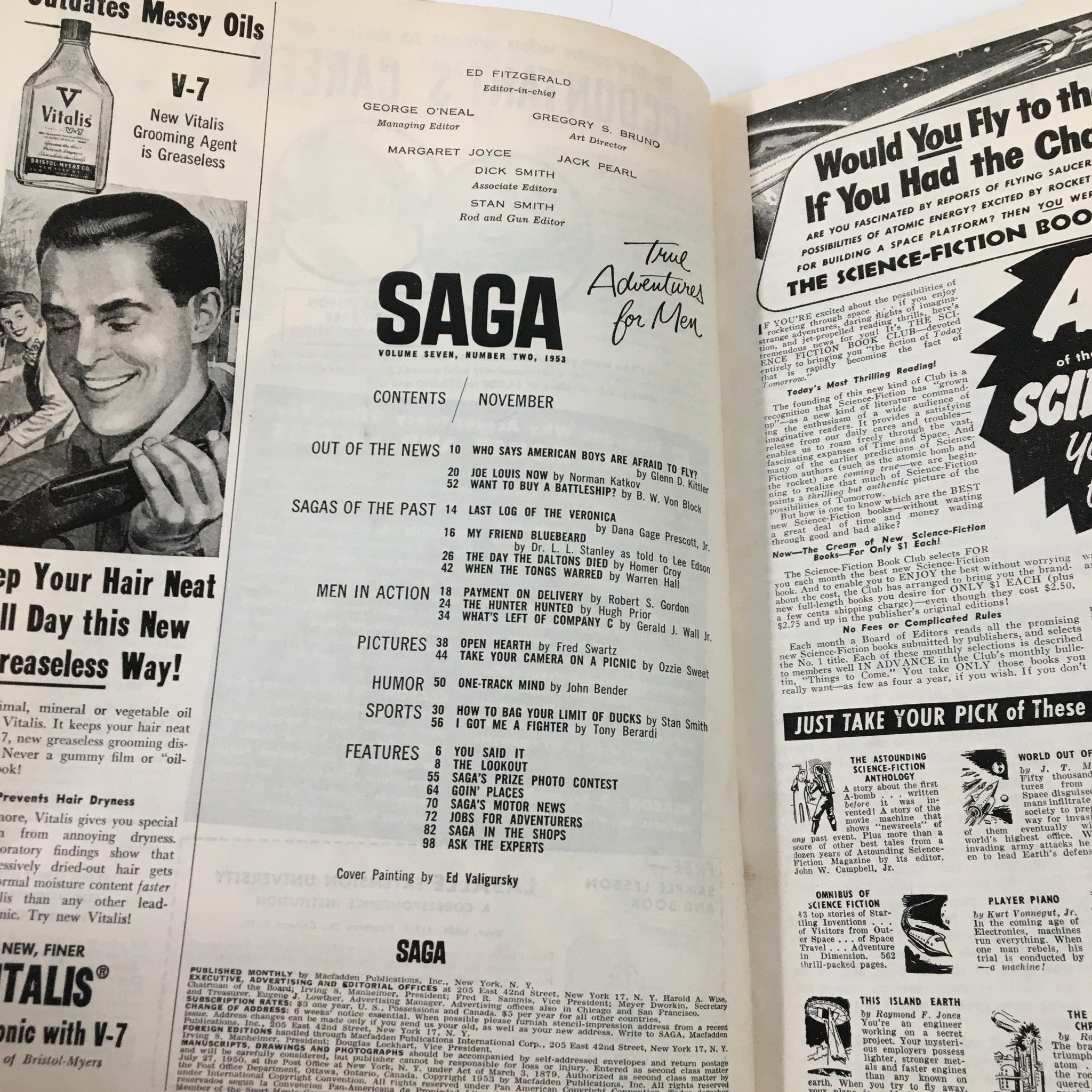 VTG Saga Magazine November 1953 Vol. 7 No. 2 Payment on Delivery No Label