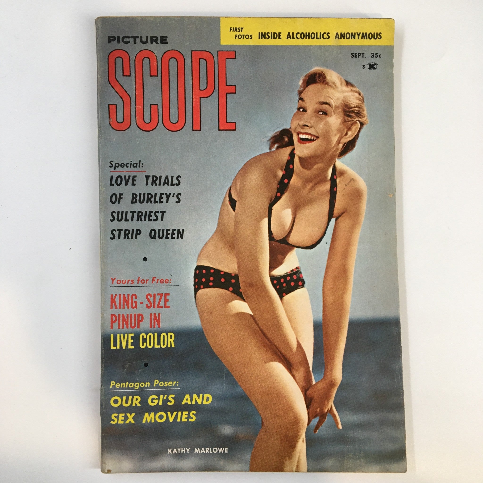 VTG Picture Scope Magazine September 1958 Kathy Marlowe King-Size Pinup In