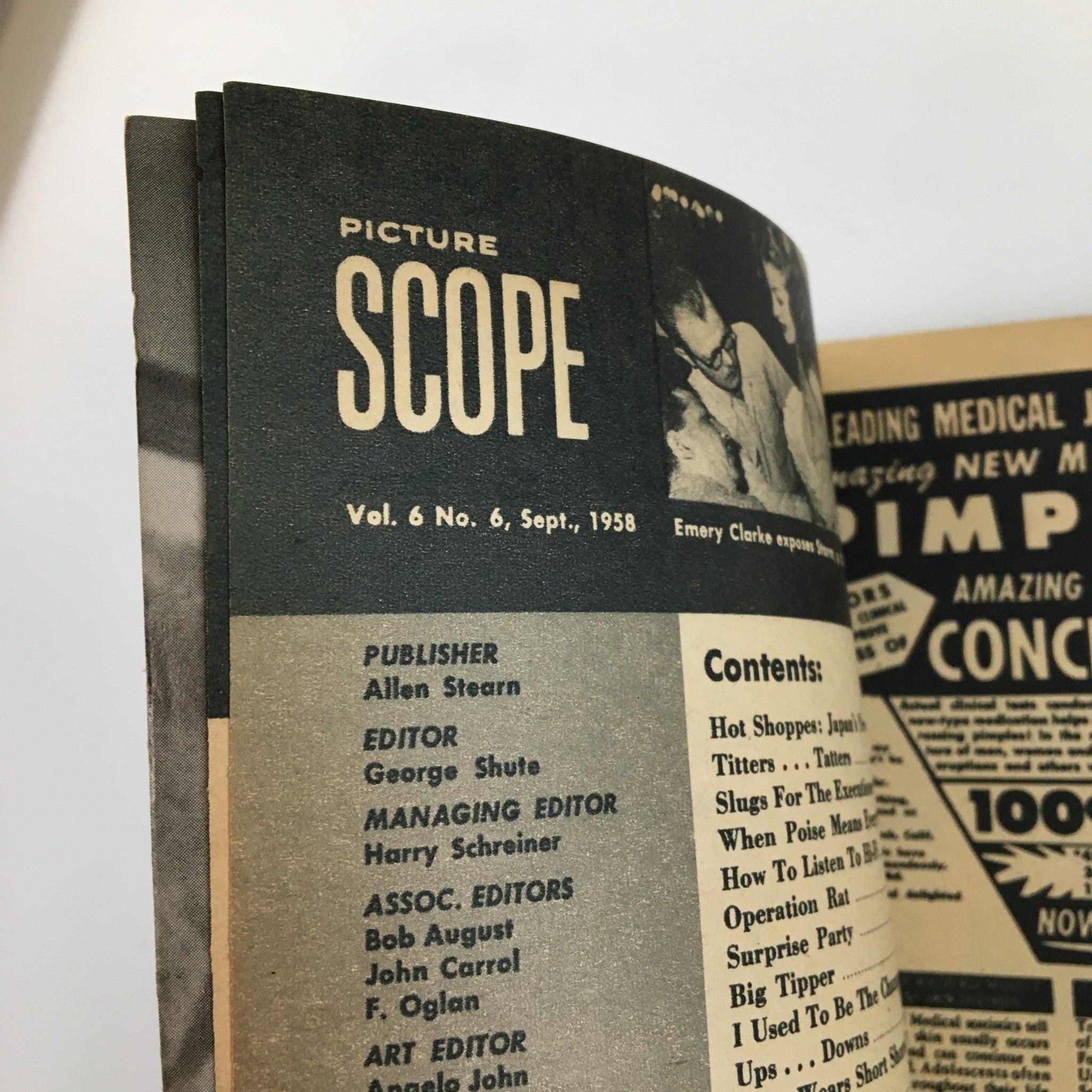 VTG Picture Scope Magazine September 1958 Kathy Marlowe King-Size Pinup In