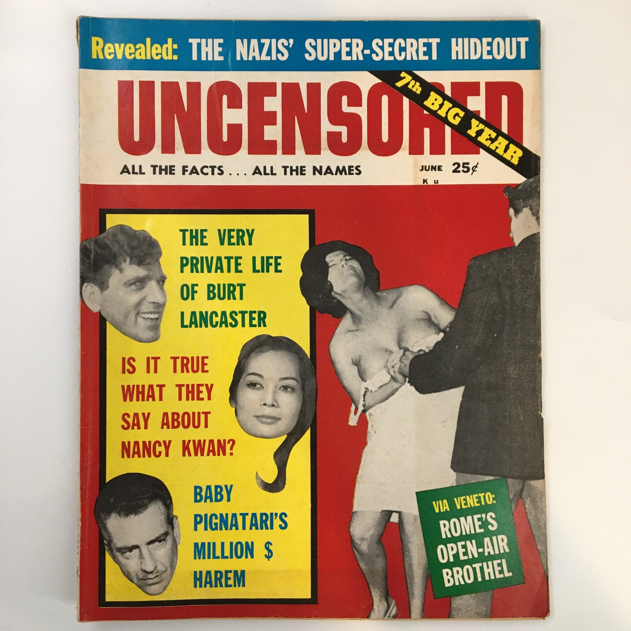 VTG Uncensored Magazine June 1961 The Private Life of Burt Lancaster No Label