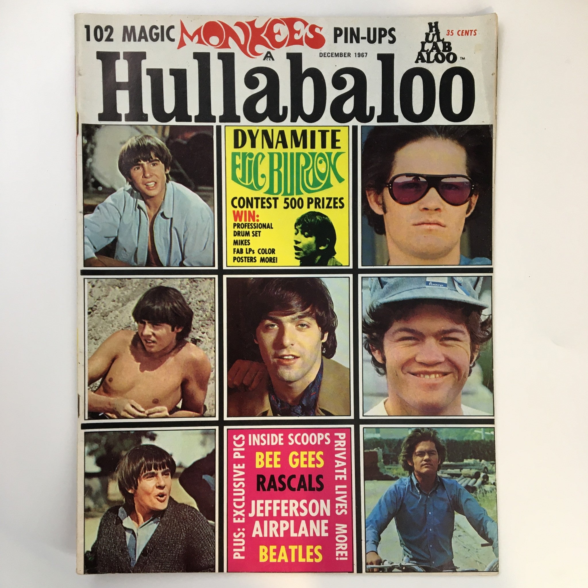 Hullabaloo Magazine December 1967 Bee Gees Rascals & Jefferson Airplane No Label