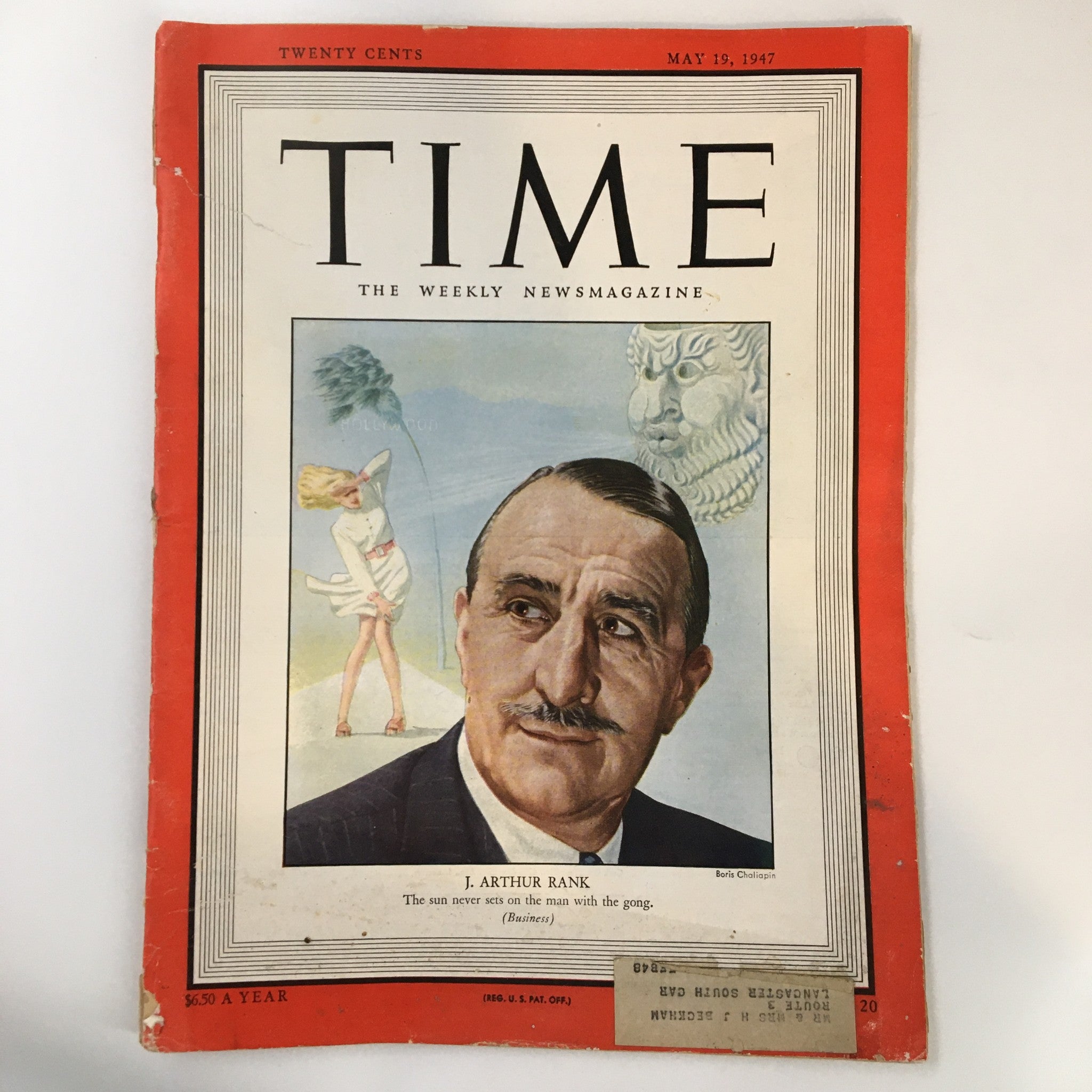 VTG Time Magazine May 19 1947 Vol. 49 No. 20 J. Arthur Bank Man with the Gong