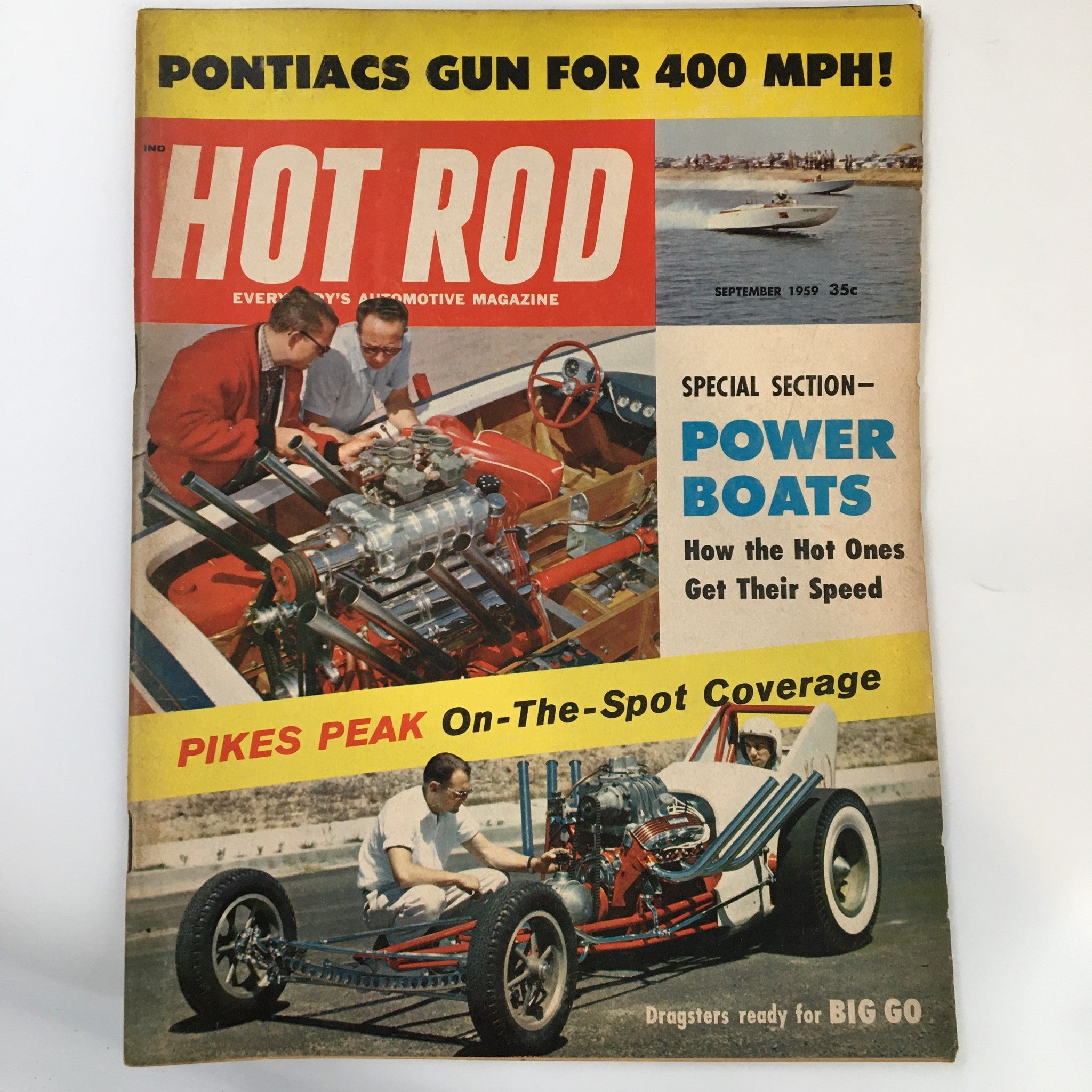 VTG Hot Rod Magazine September 1959 Squid Naylor's 90-mbp-plus Water Dragster