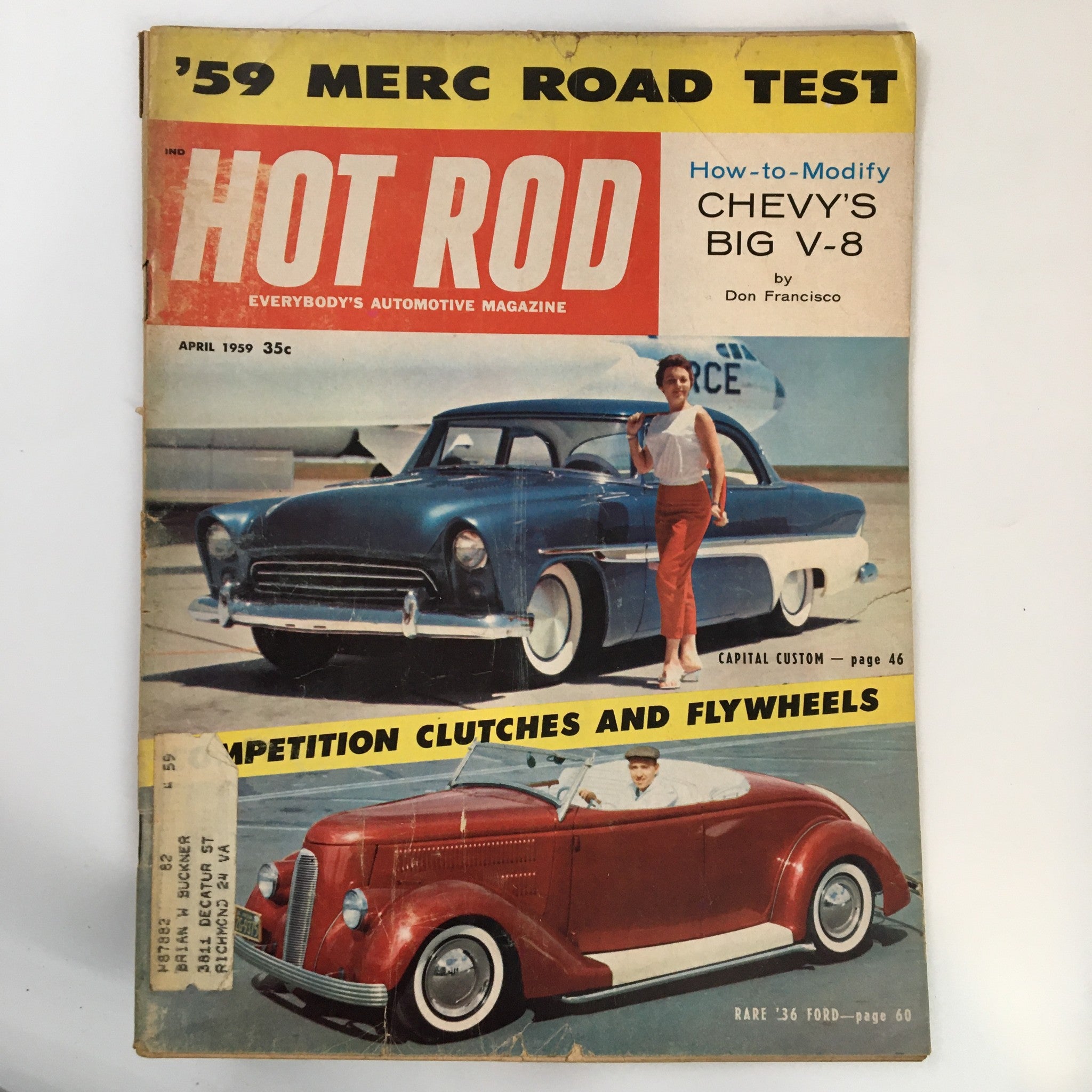 VTG Hot Rod Magazine April 1959 Competition Clutches and Flywheels