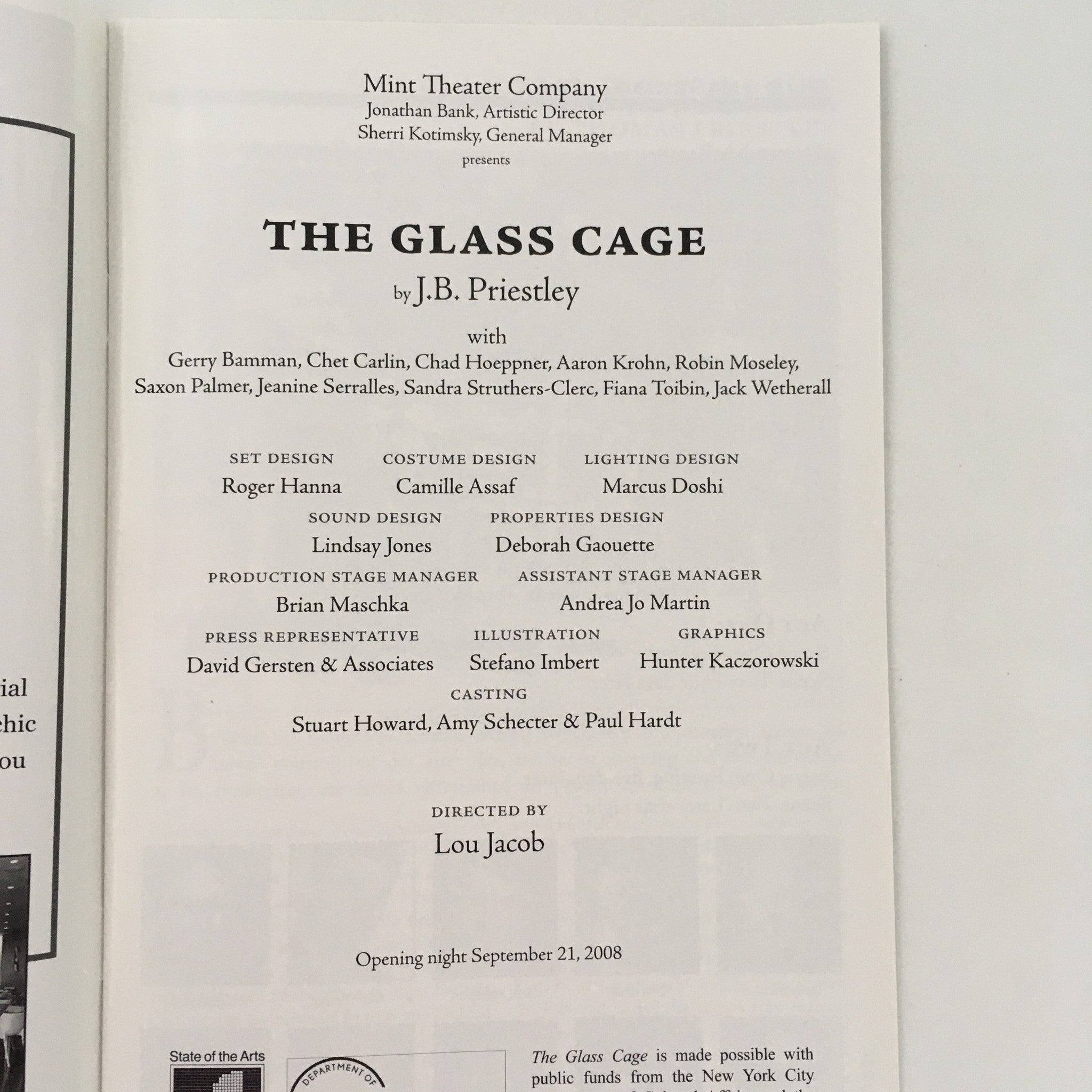 2008 Mint Theater Company ‘The Glass Cage’ by J.B. Priestley