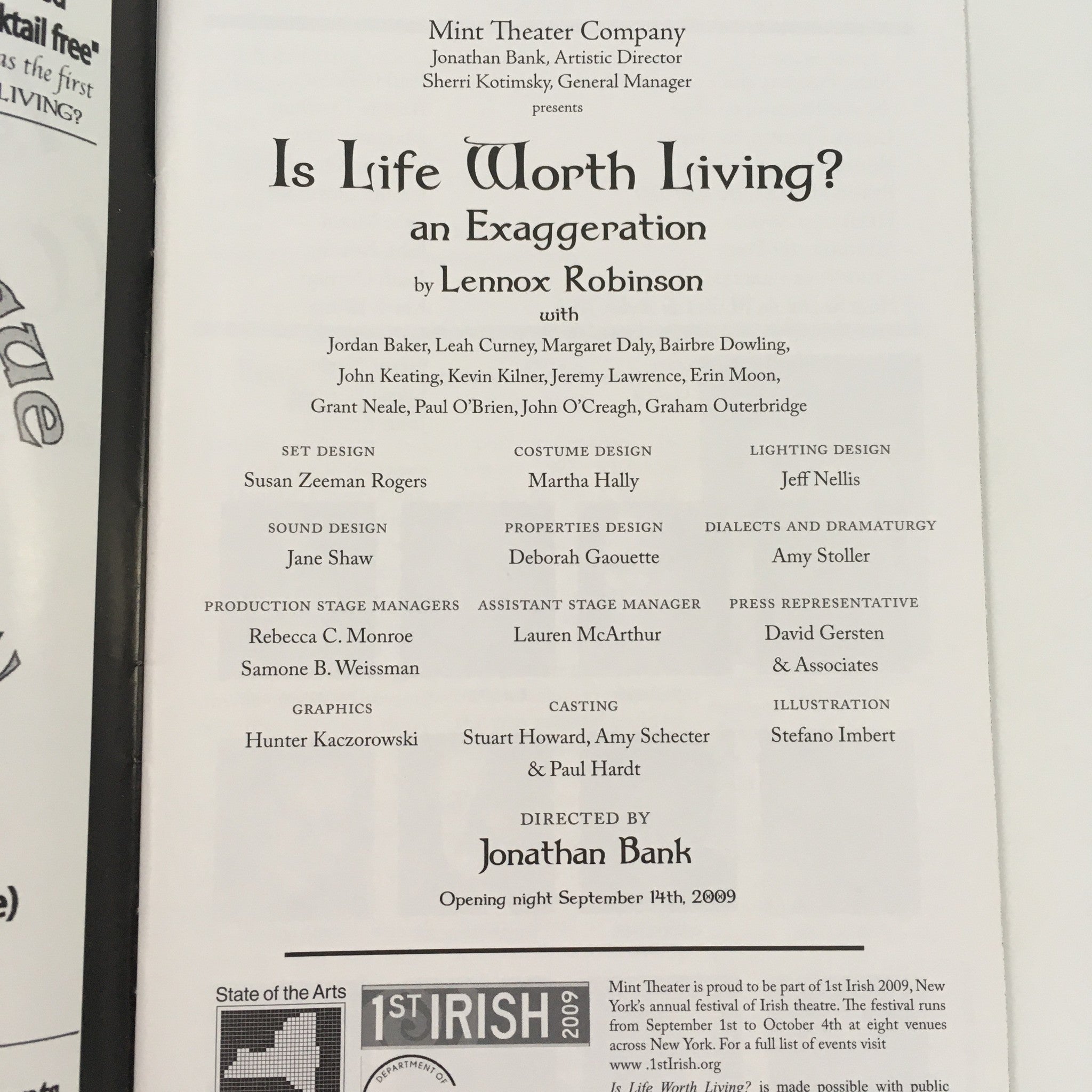 2009 Mint Theater Company Is Life Worth Living? An Exaggeration, Lennox Robinson