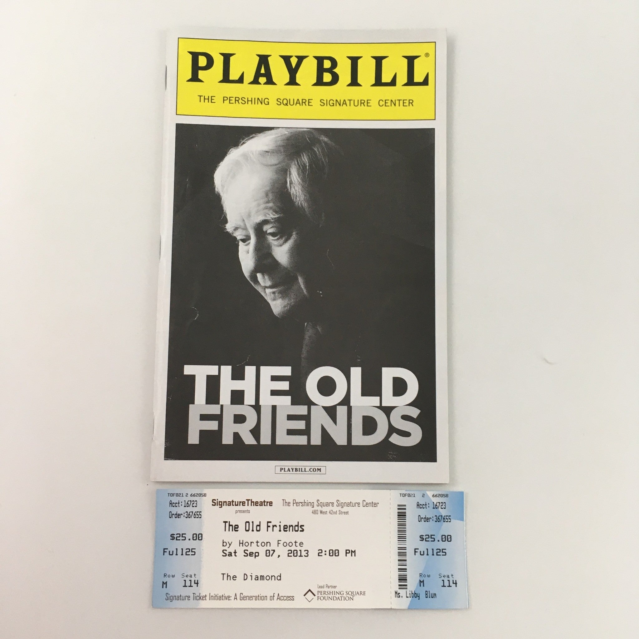 2013 Playbill Signature Theatre Presents 'The Old Friends' by Horton Foote