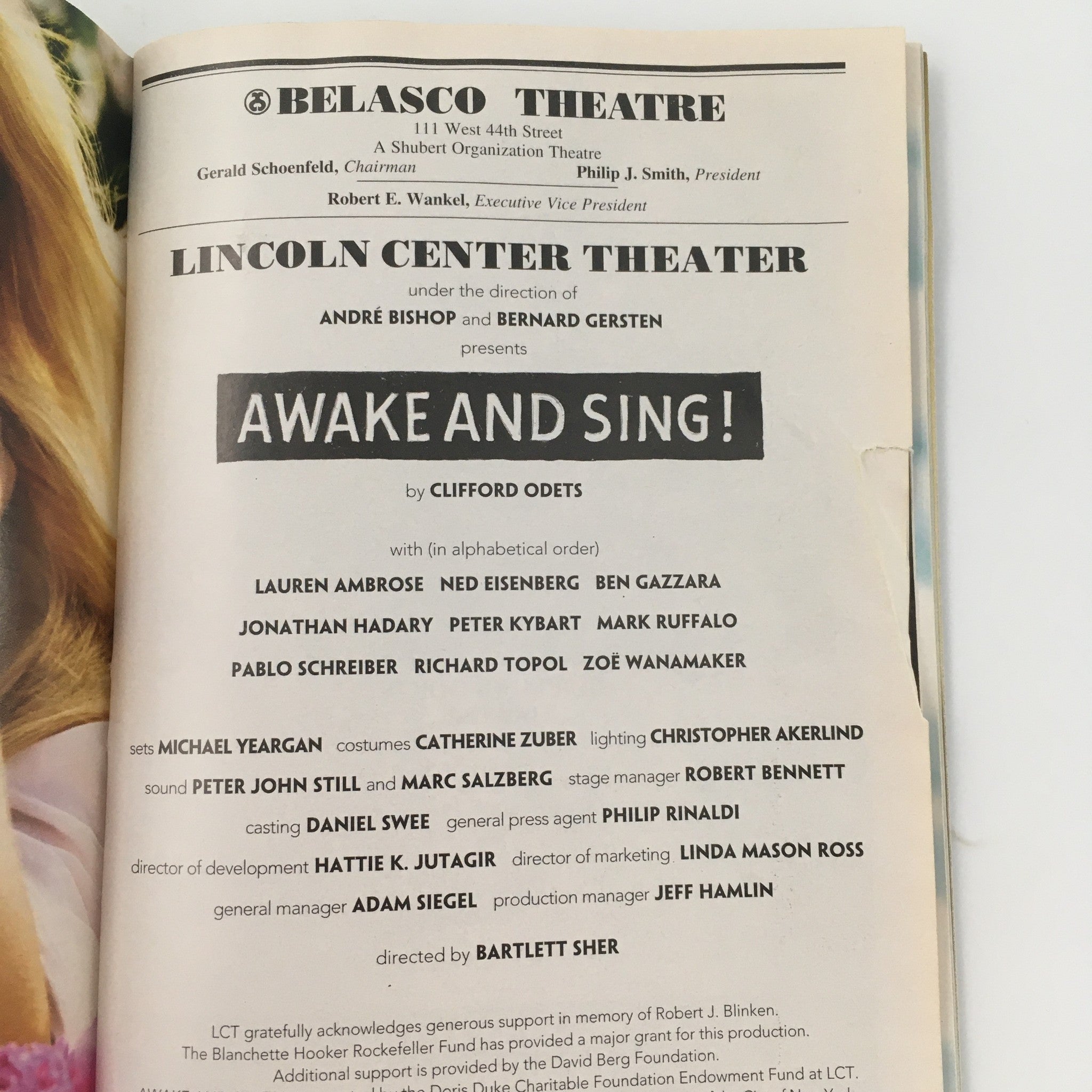 2006 Playbill Lincoln Center Theater 'Awake and Sing!' by Clifford Odets